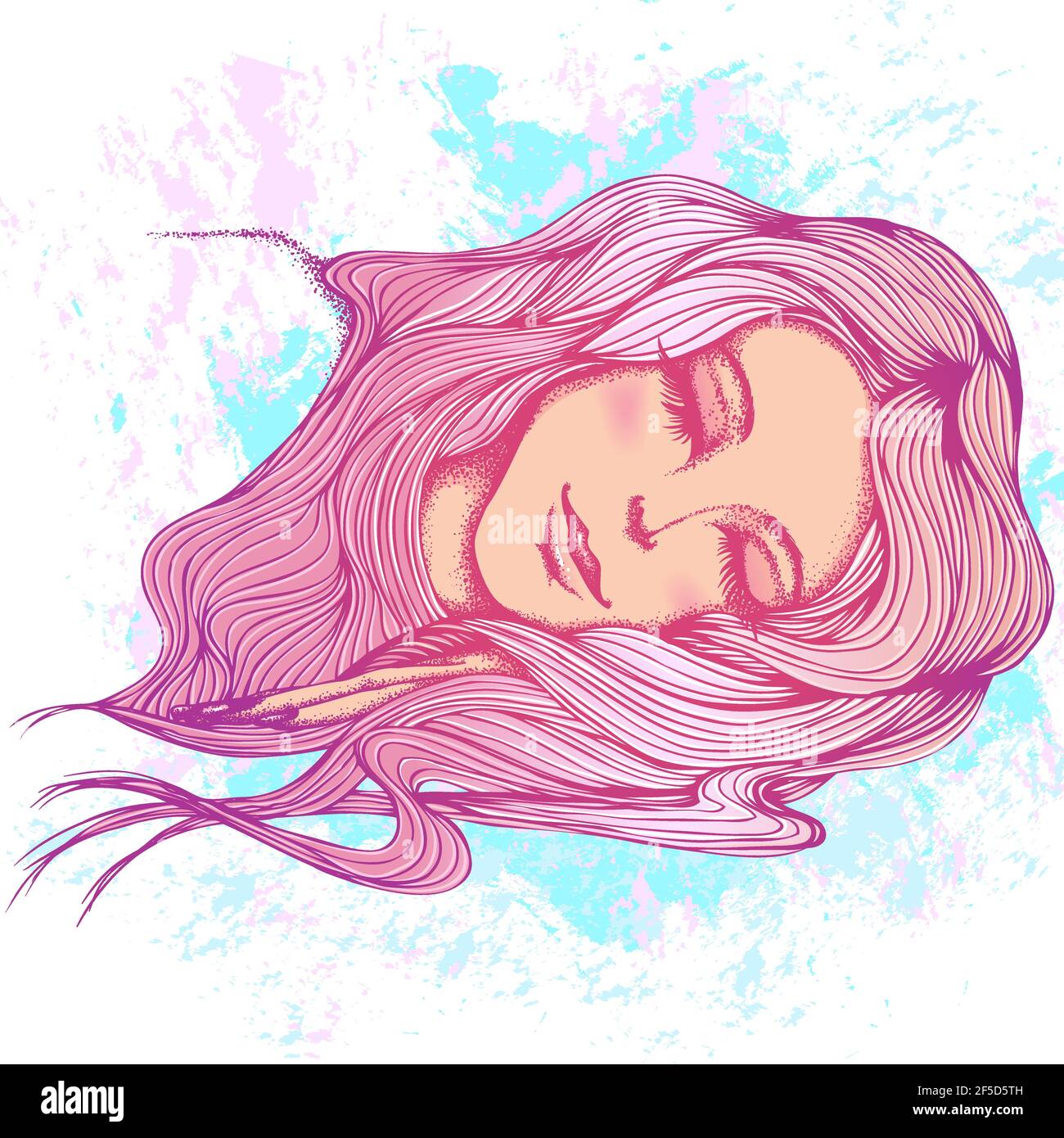 Sleeping girl illustration Stock Vector Image & Art - Alamy