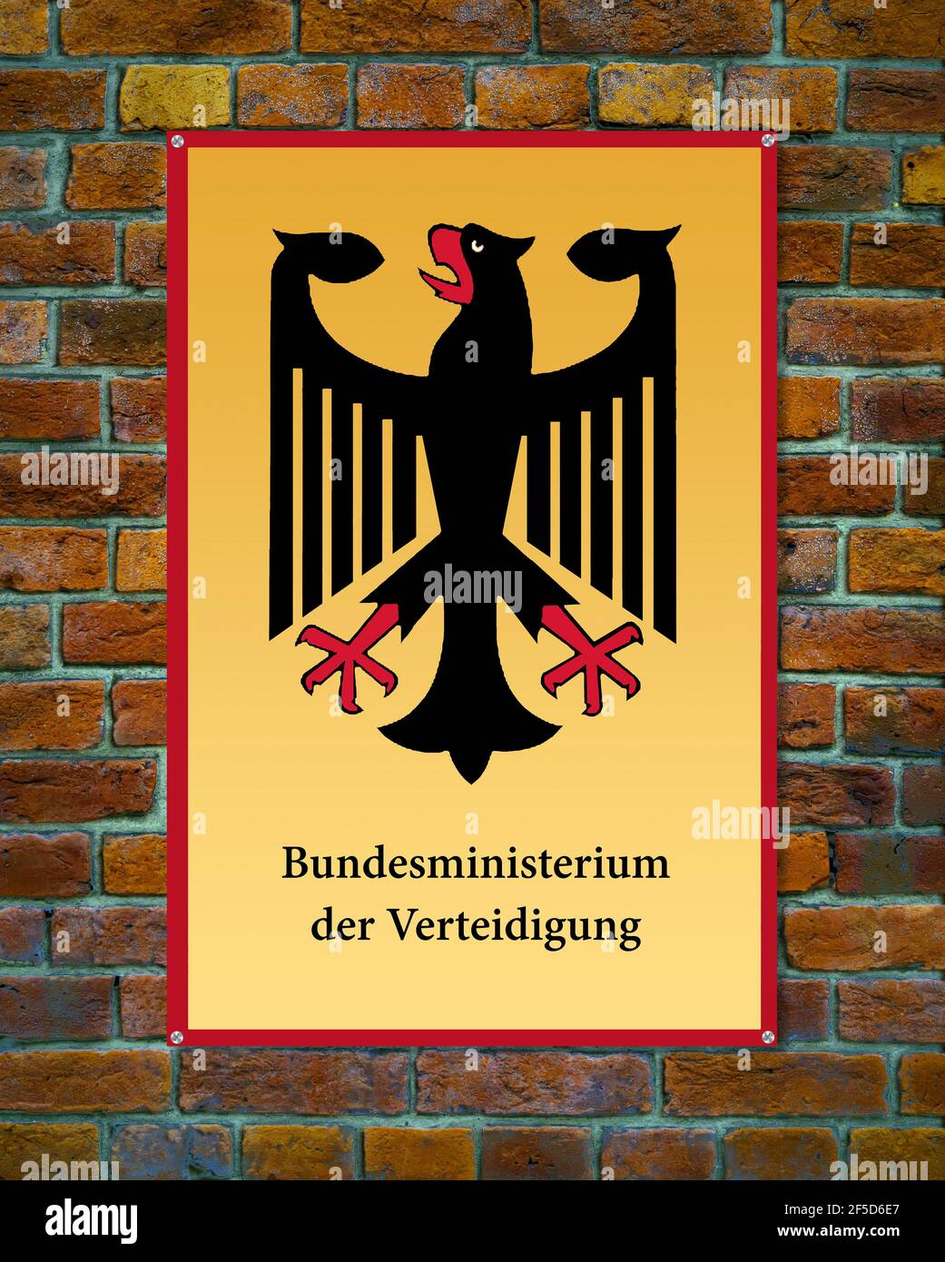sign Federal Ministry of Defense, Germany Stock Photo