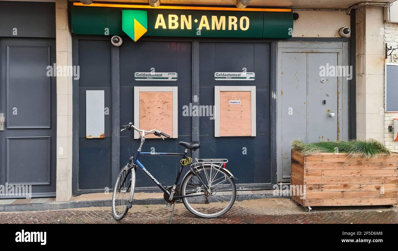 closed, dismantled ATMs, fear of ATM blowing up, Netherlands Stock Photo