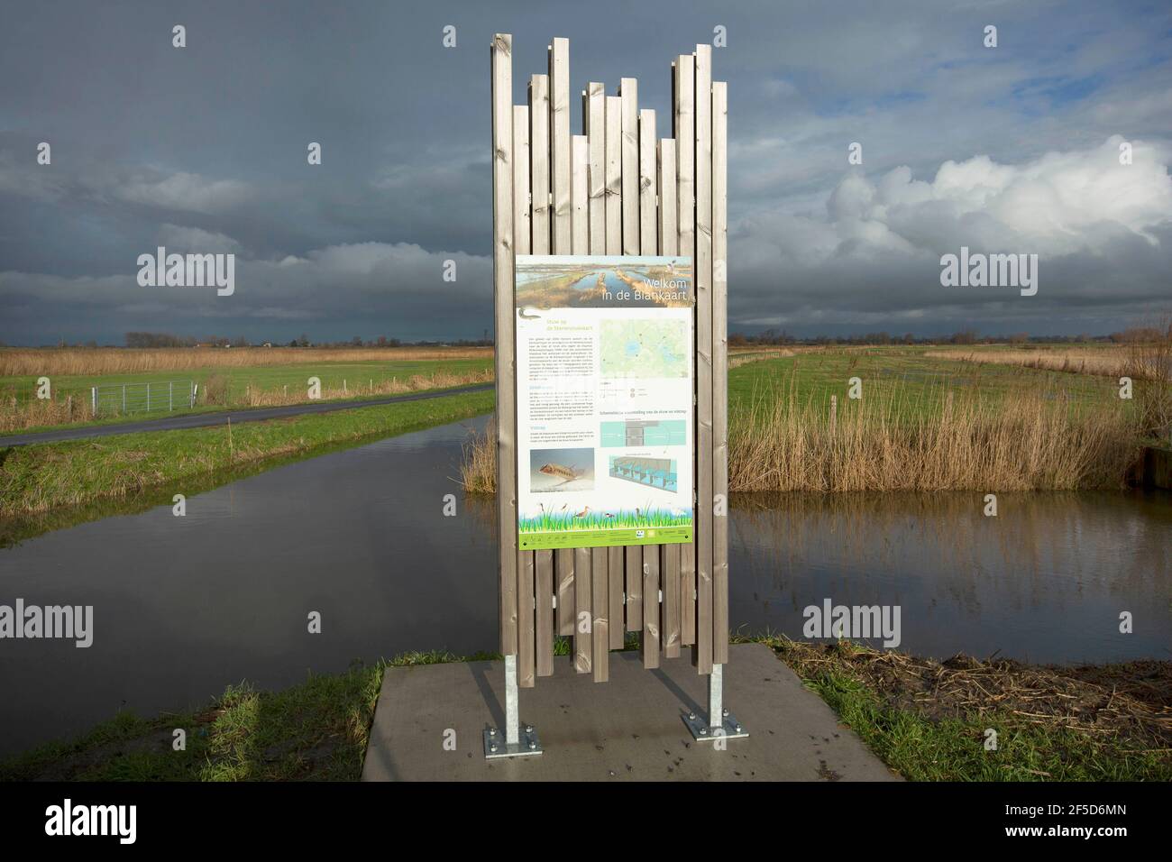 flood in the IJzervallei, Belgium, West Flanders, IJzerbroeken, Diksmuide Stock Photo