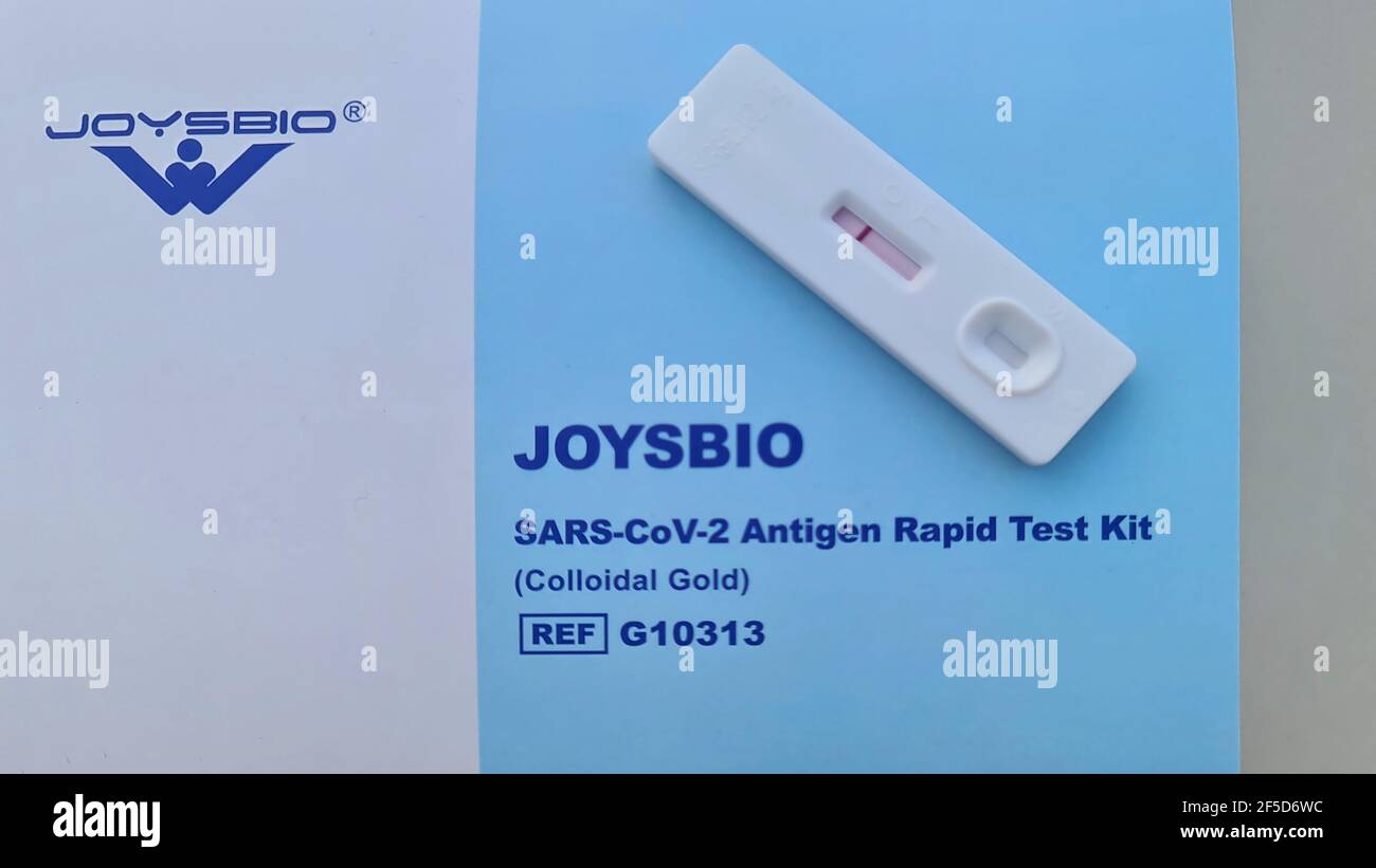 negative SARS-CoV-2 Antigen Rapid Test Stock Photo