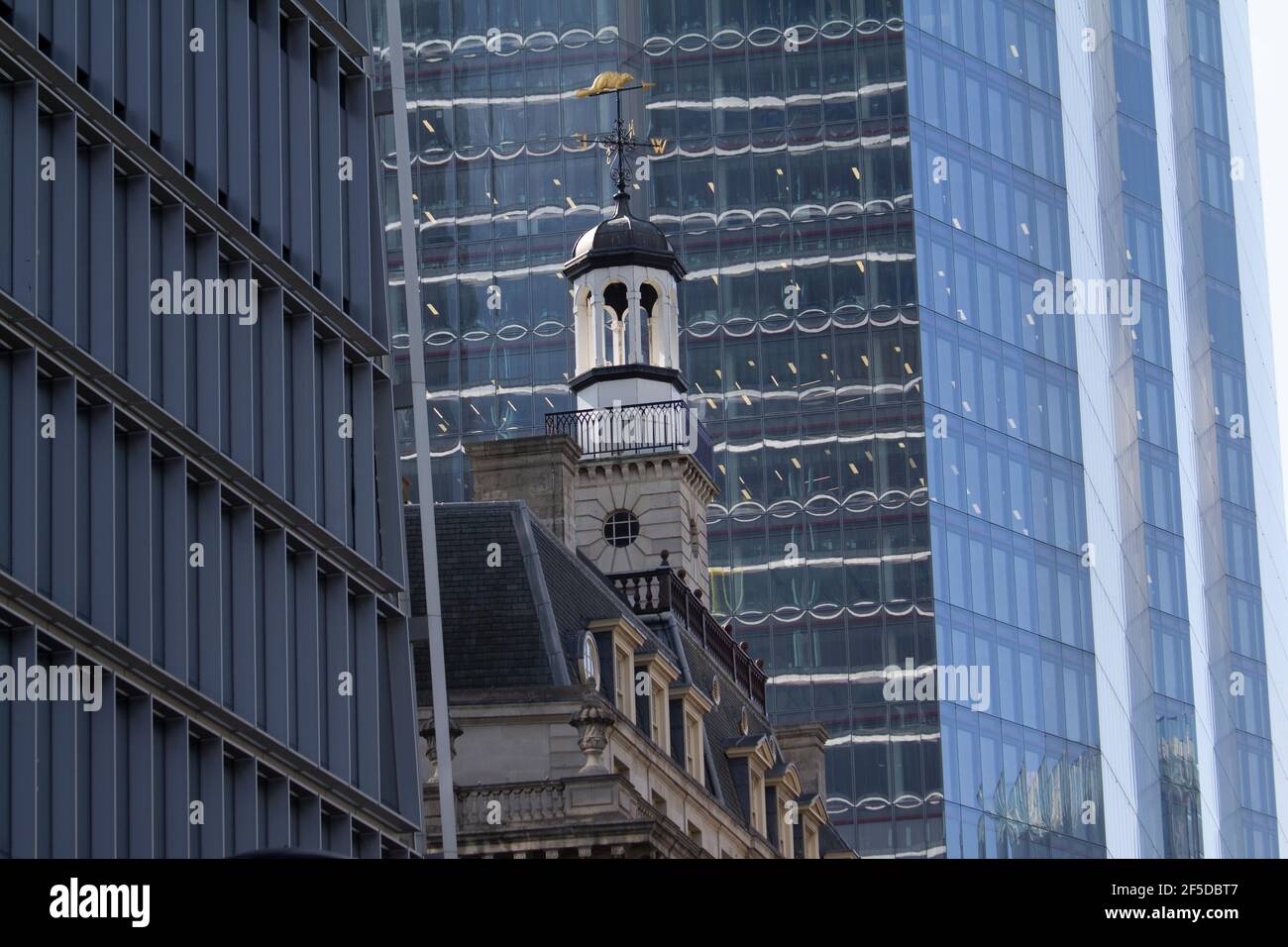 St Helens Place with Beaver weather vane on top of building