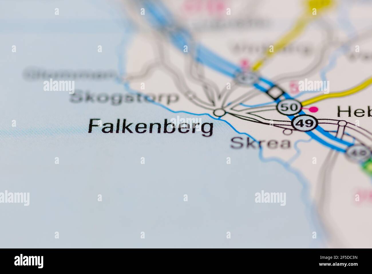 Falkenberg and surrounding areas Shown on a Geography map or road map Stock Photo
