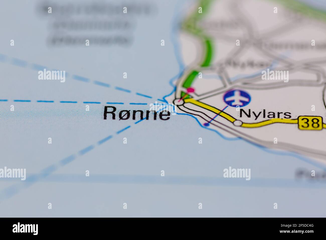 Ronne and surrounding areas Shown on a Geography map or road map Stock ...