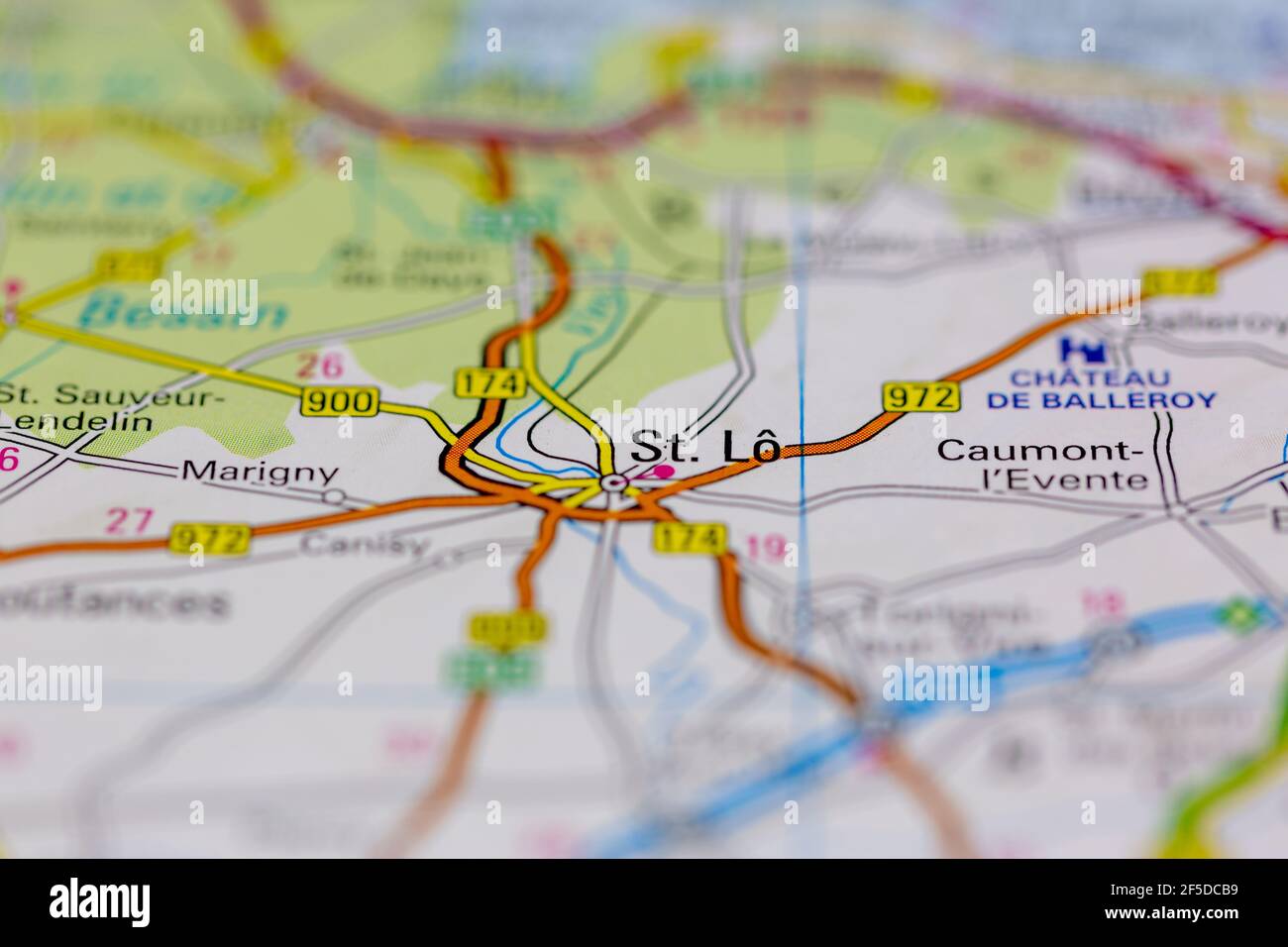 St Lo and surrounding areas Shown on a Geography map or road map Stock ...