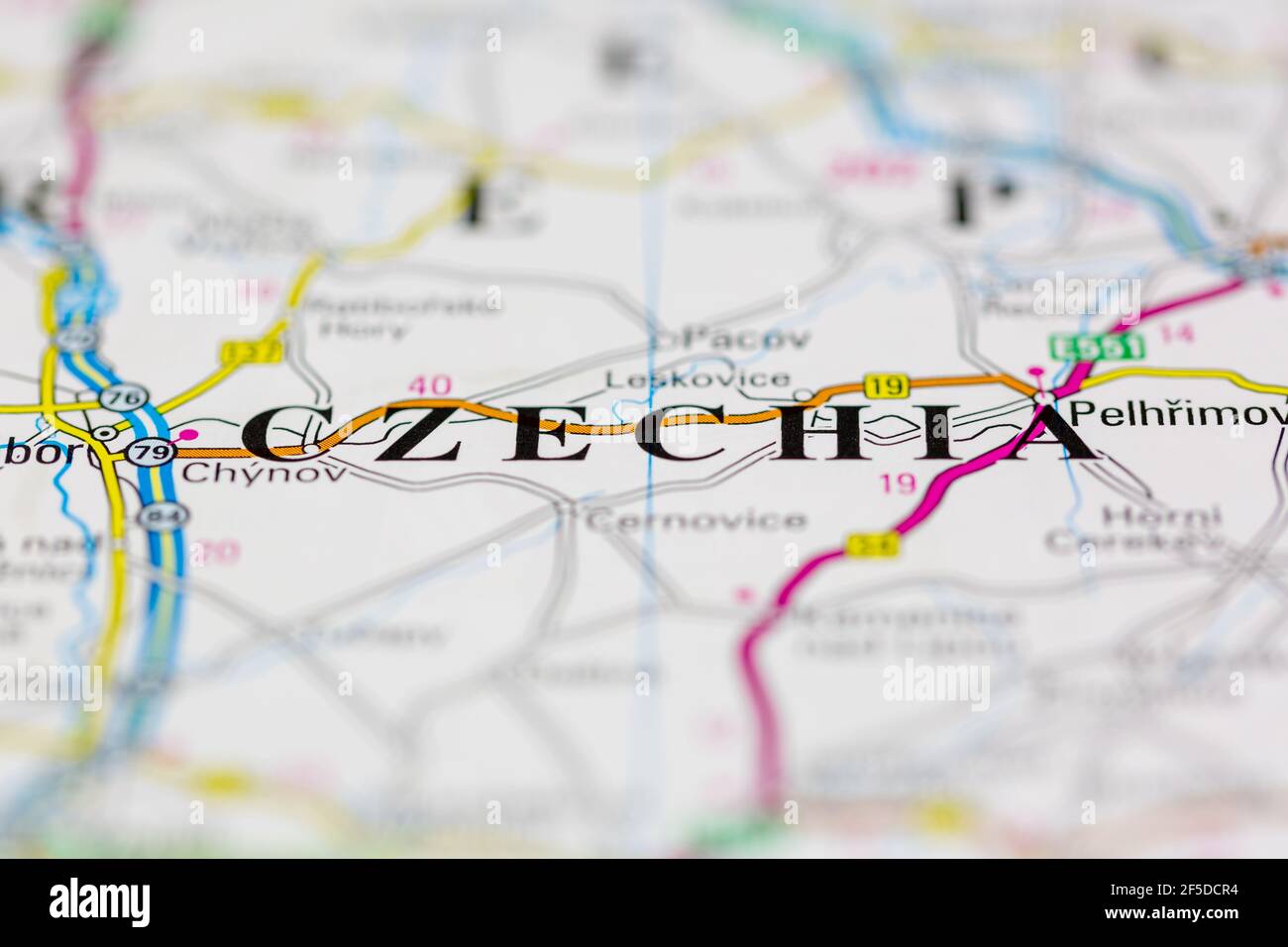 Czechia and surrounding areas Shown on a Geography map or road map Stock Photo