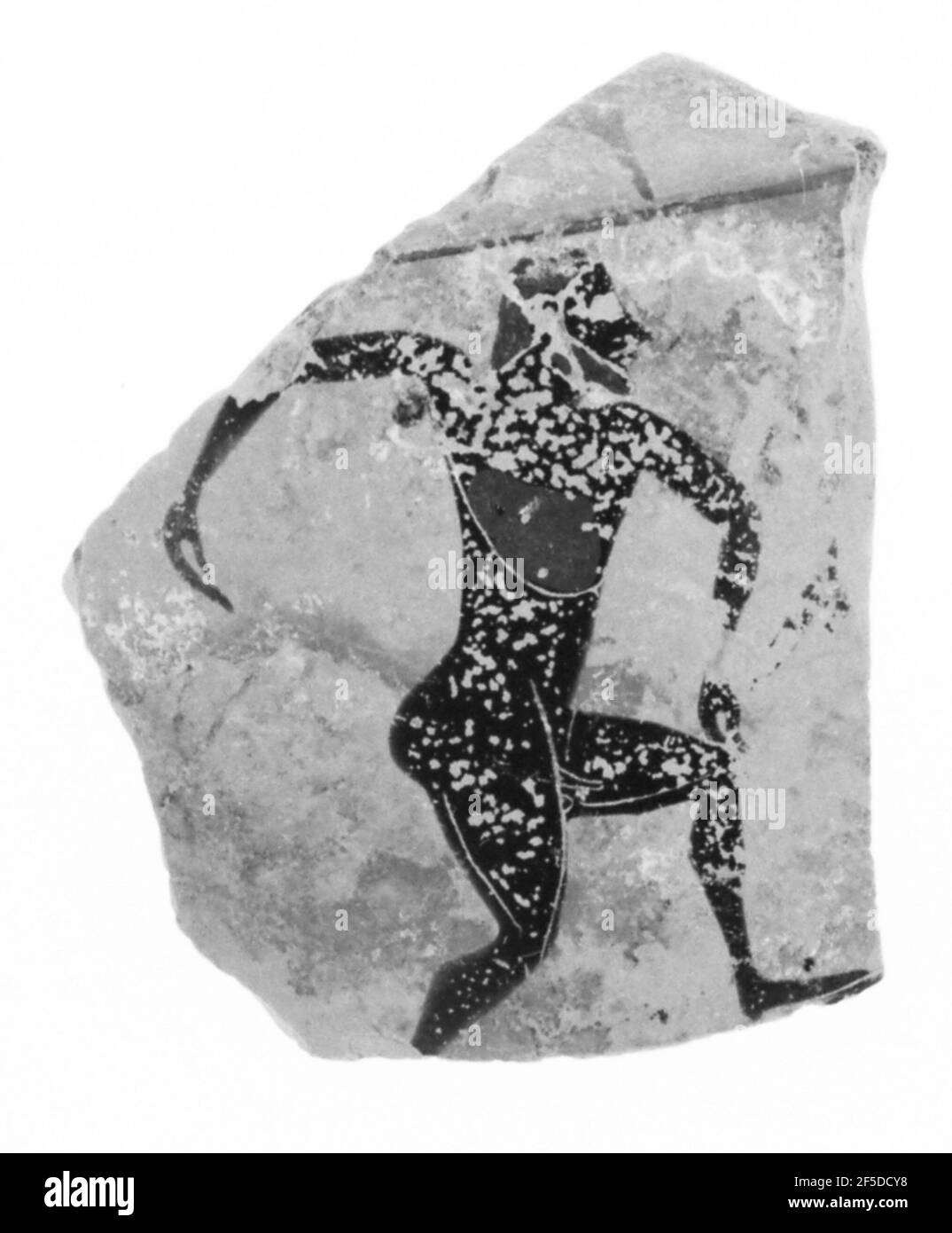 Attic Black-Figure Lekythos Fragment. Unknown Stock Photo