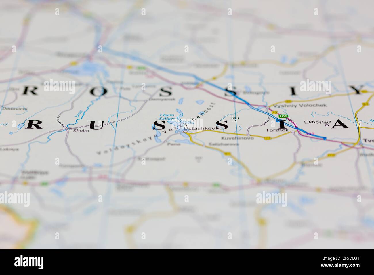 Russia and surrounding areas Shown on a Geography map or road map Stock Photo