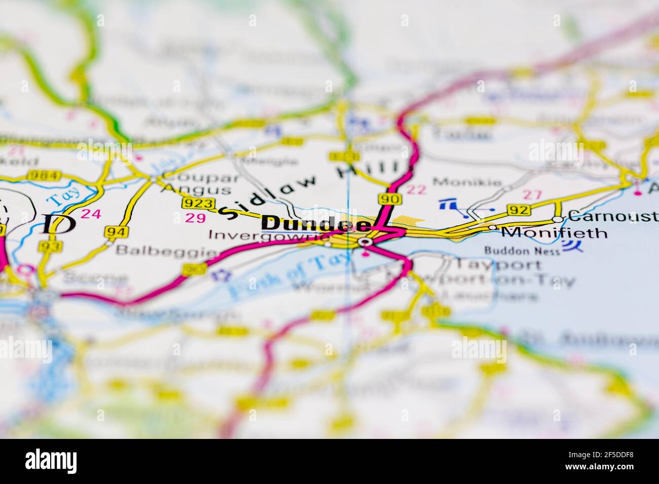 Map Of Dundee And Surrounding Area Dundee And Surrounding Areas Shown On A Geography Map Or Road Map Stock  Photo - Alamy