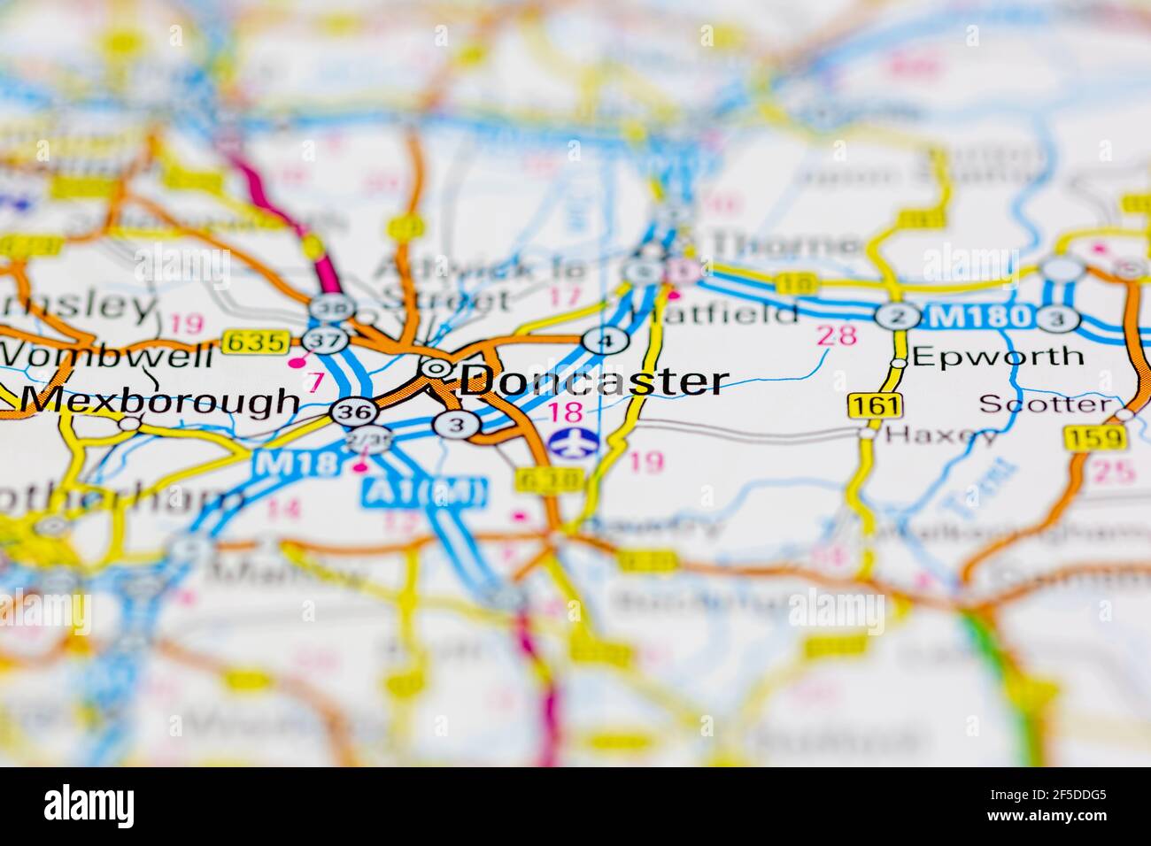 Doncaster and surrounding areas Shown on a Geography map or road map