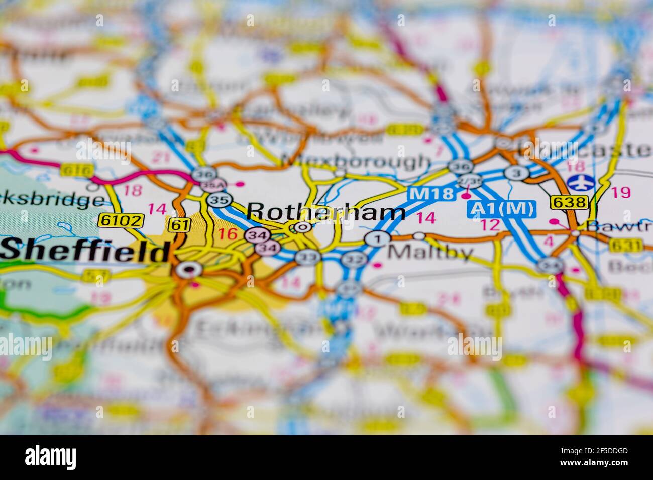 Map Of Rotherham And Surrounding Areas Rotherham And Surrounding Areas Shown On A Geography Map Or Road Map Stock  Photo - Alamy