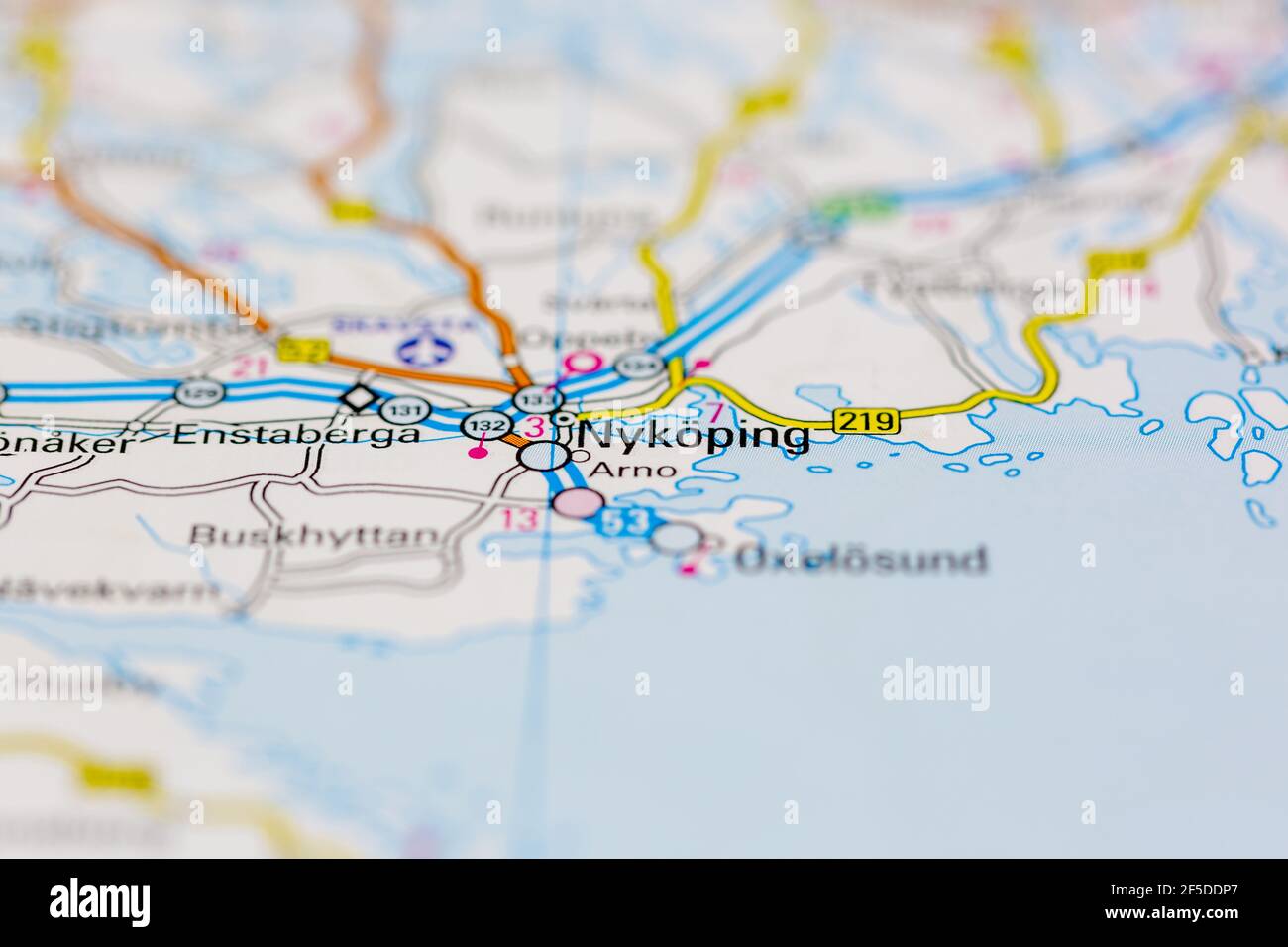 Nykoping and surrounding areas Shown on a Geography map or road map ...
