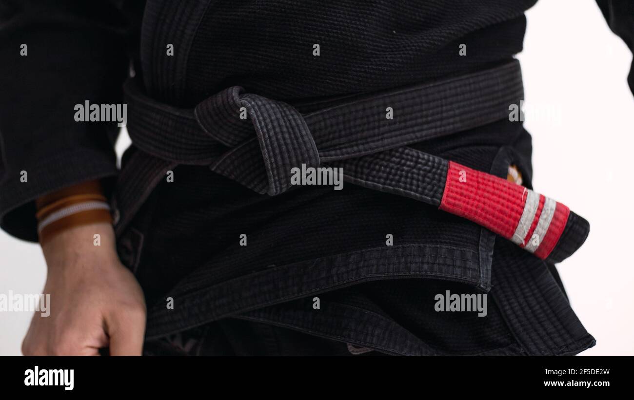 A Brazilian Jiu Jitsu black belt close up Stock Photo Alamy