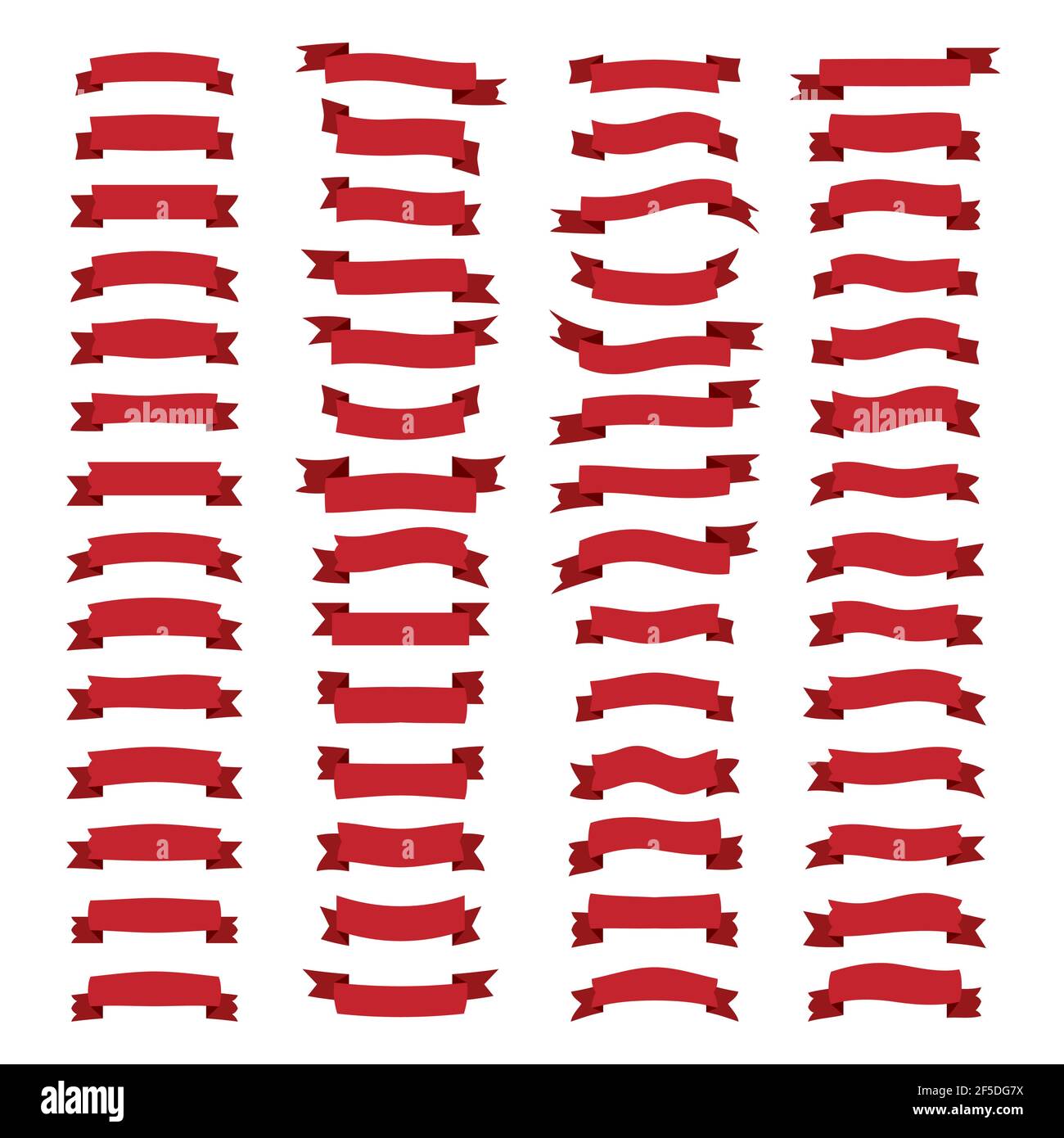 Ribbons - Banner set in red on white background. Vector illustration ...