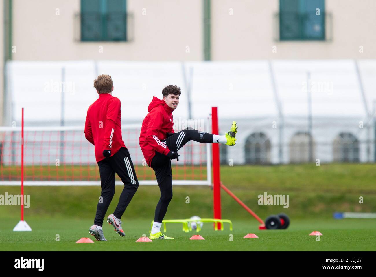 Hensol, Wales, UK. 26th Mar, 2021. Neco Williams during Wales national football team training at Vale Resort ahead of matches against Mexico and Czech Republic. Credit: Mark Hawkins/Alamy Live News Stock Photo