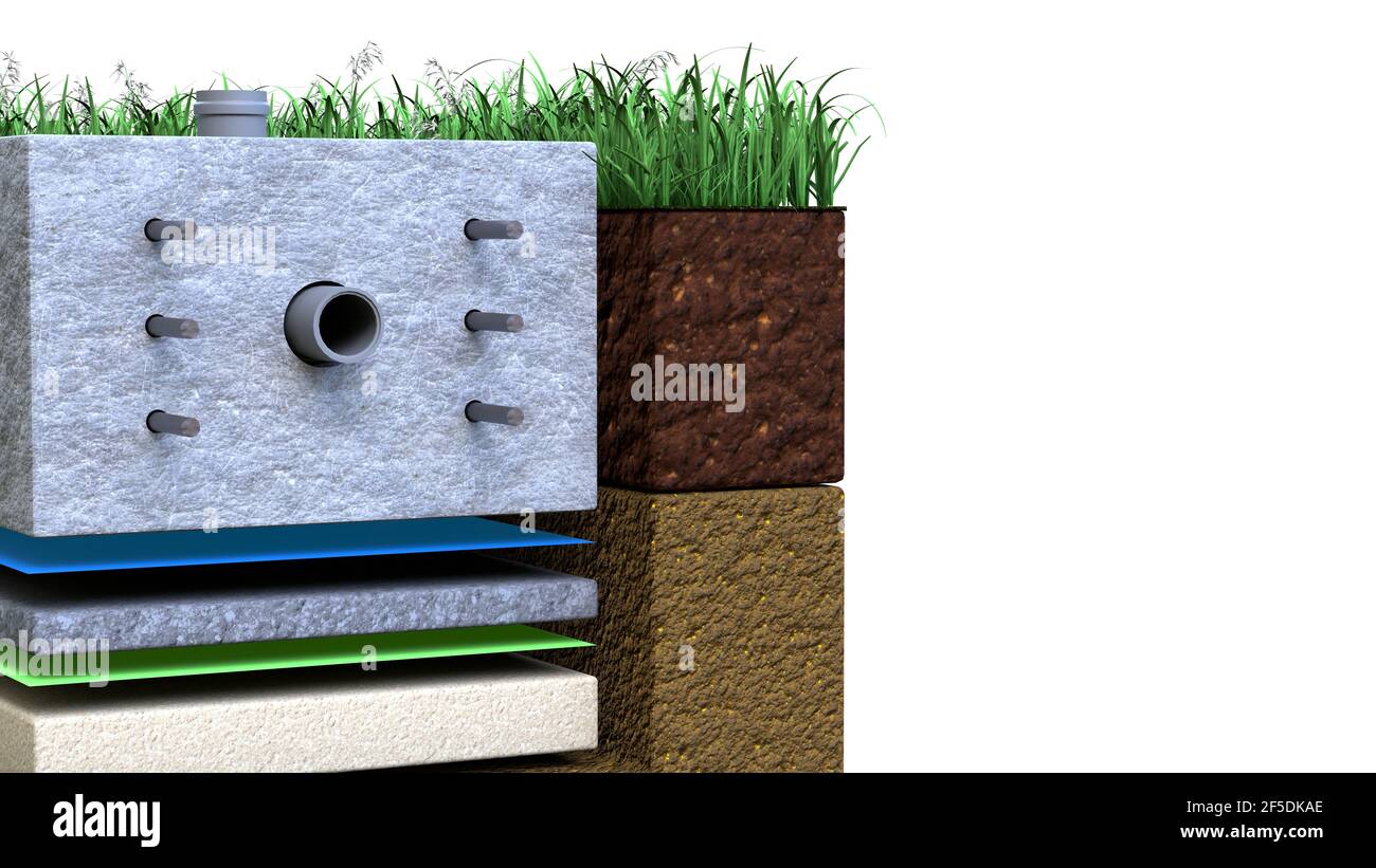 Substructure Vector industrial 3d illustration, building substructure scheme isolated Stock ...