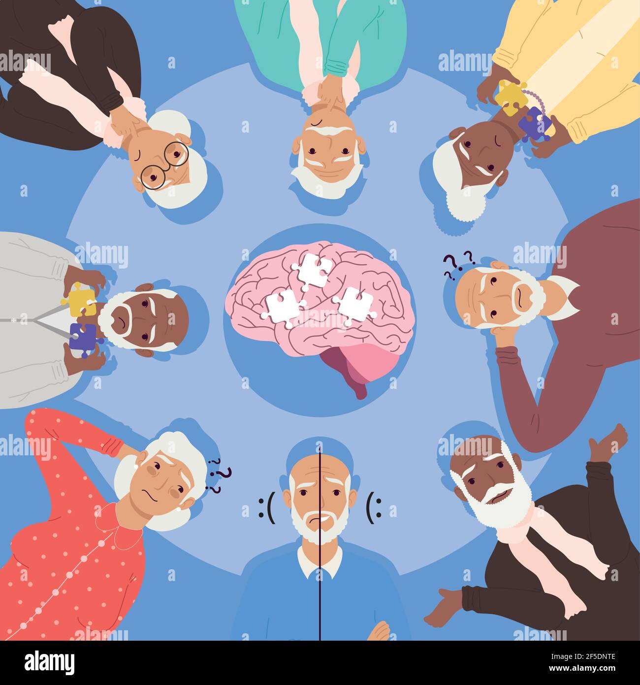 Alzhimer Riddle alzheimer patients with puzzle brain Stock Vector Image & Art - Alamy