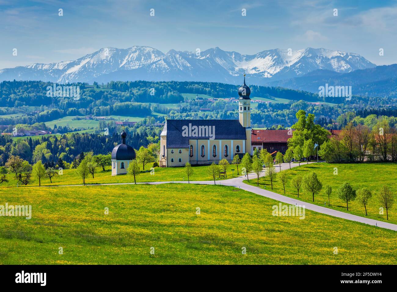 Church of Wilparting, Irschenberg, Upper Bavaria, Germany Stock Photo