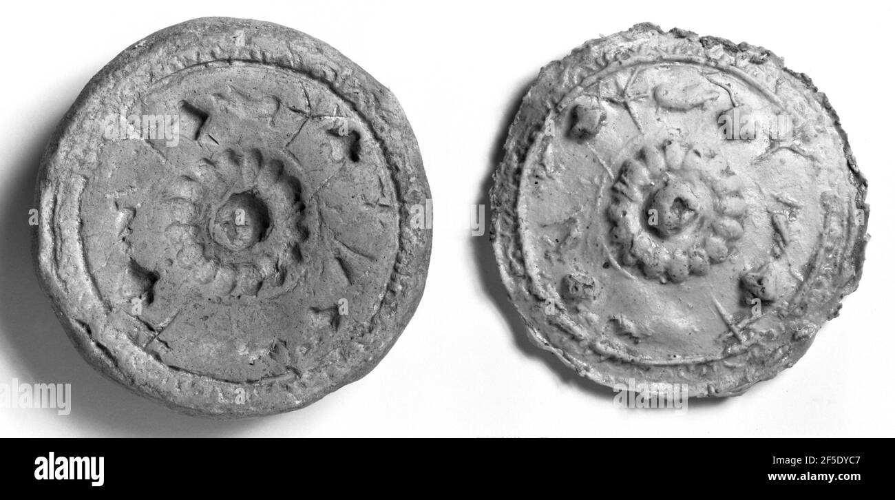 Mold for an Ornamented Disc. Unknown Stock Photo