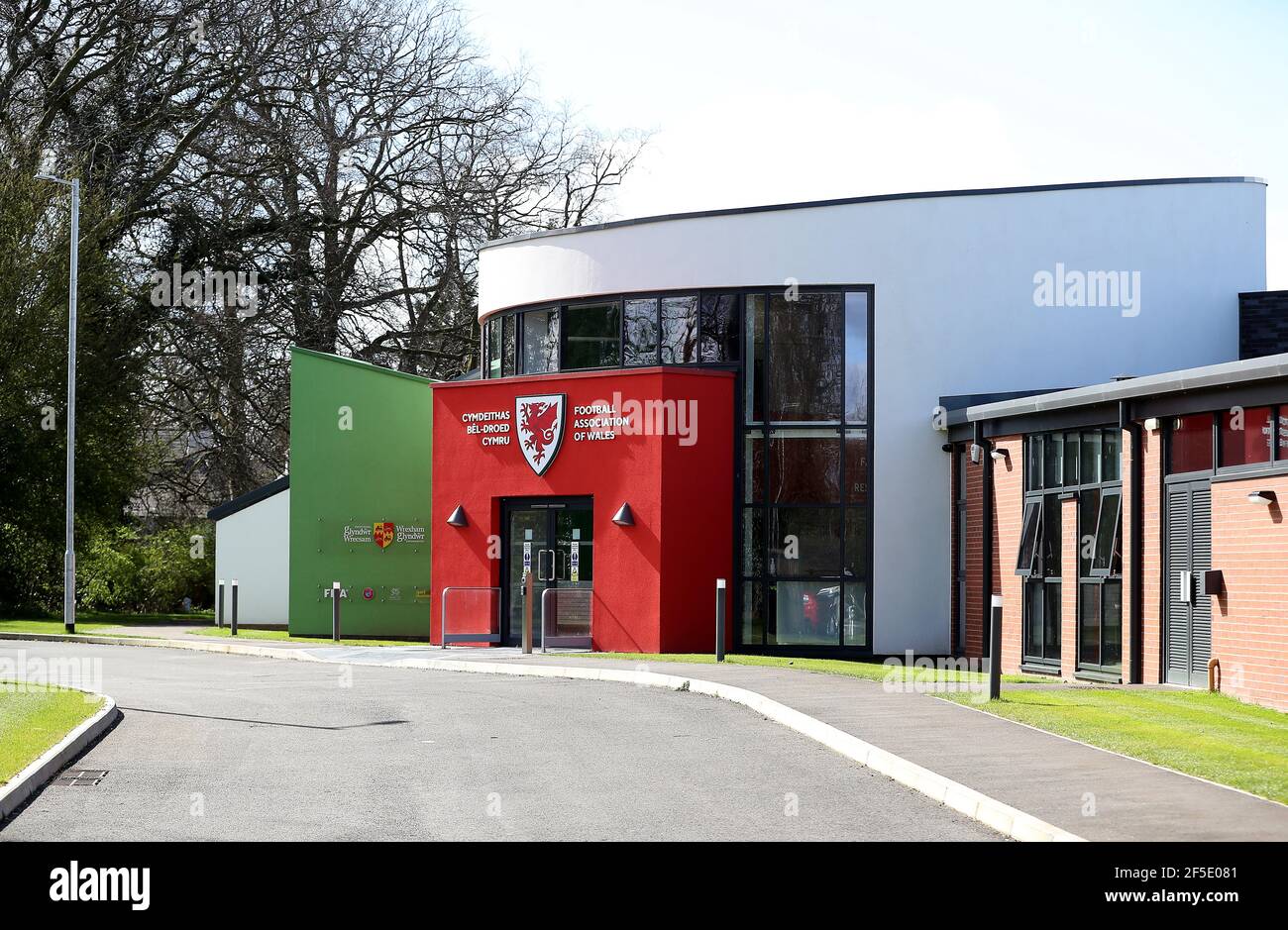 General view of facilities ahead of the Under 21's International Friendly  match at Colliers Park, Wrexham. Picture date: Friday March 26, 2021 Stock  Photo - Alamy