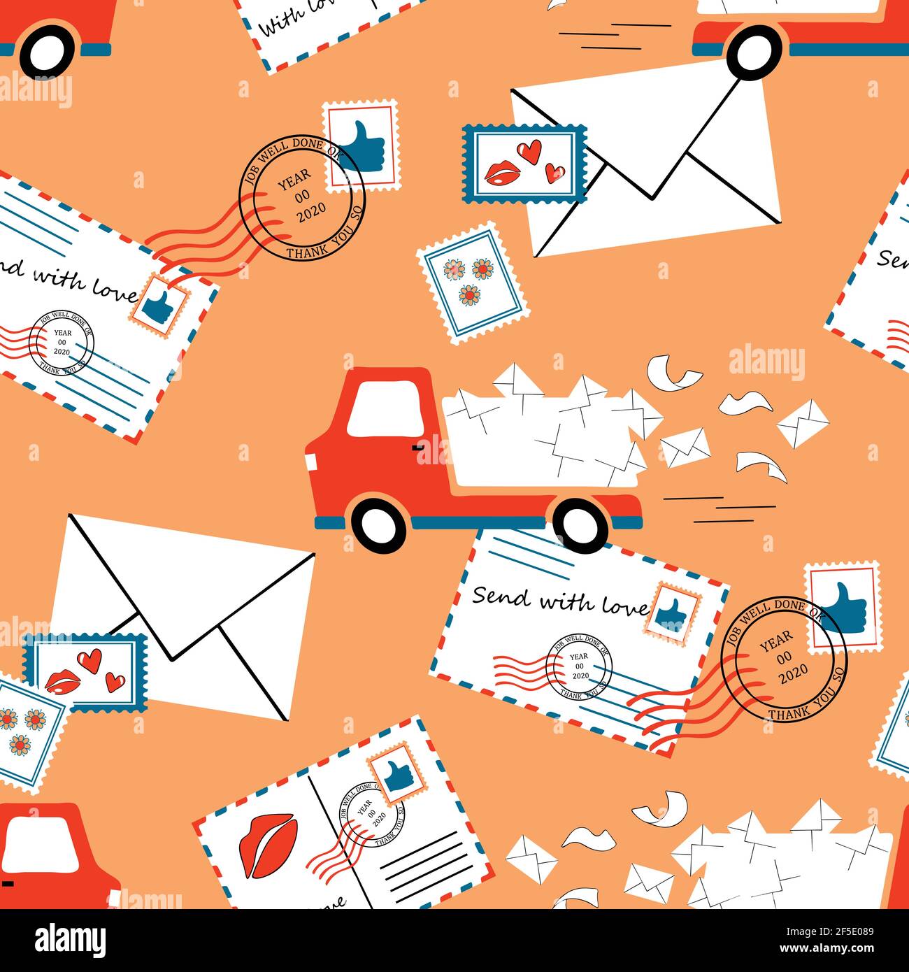Vintage post office van Stock Vector Images - Alamy