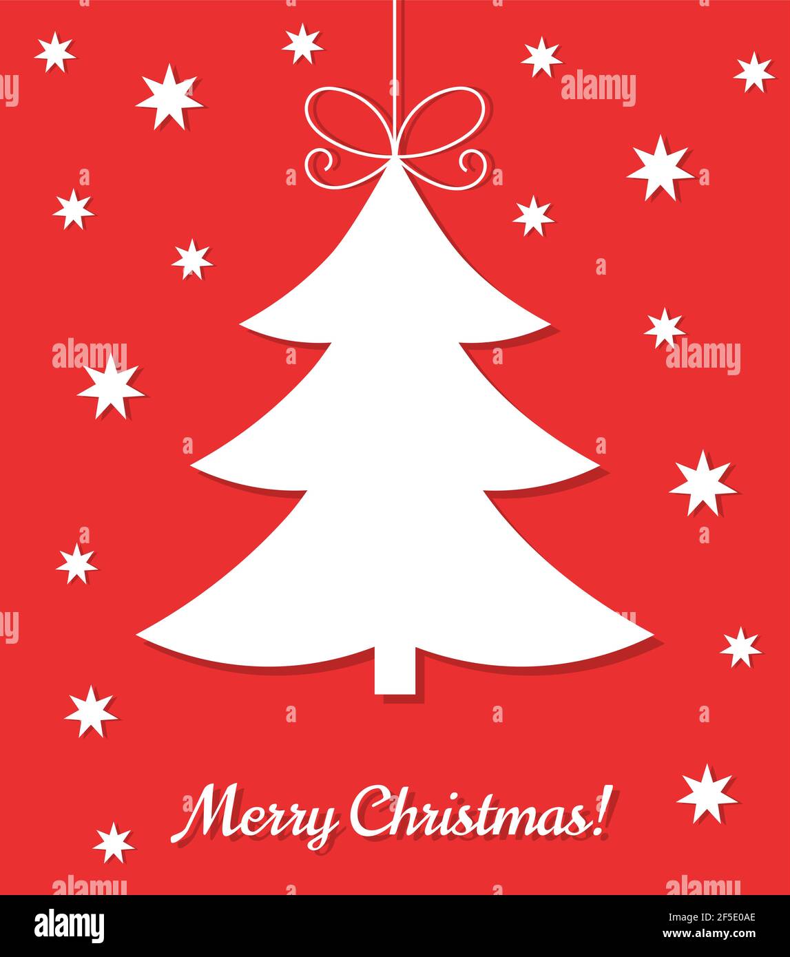 Christmas tree red card. Vector illustration Stock Vector Image & Art ...