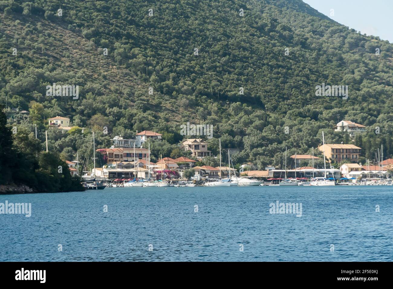 Lefkas in Greece: the pretty harbour and village of Sivota Stock Photo ...