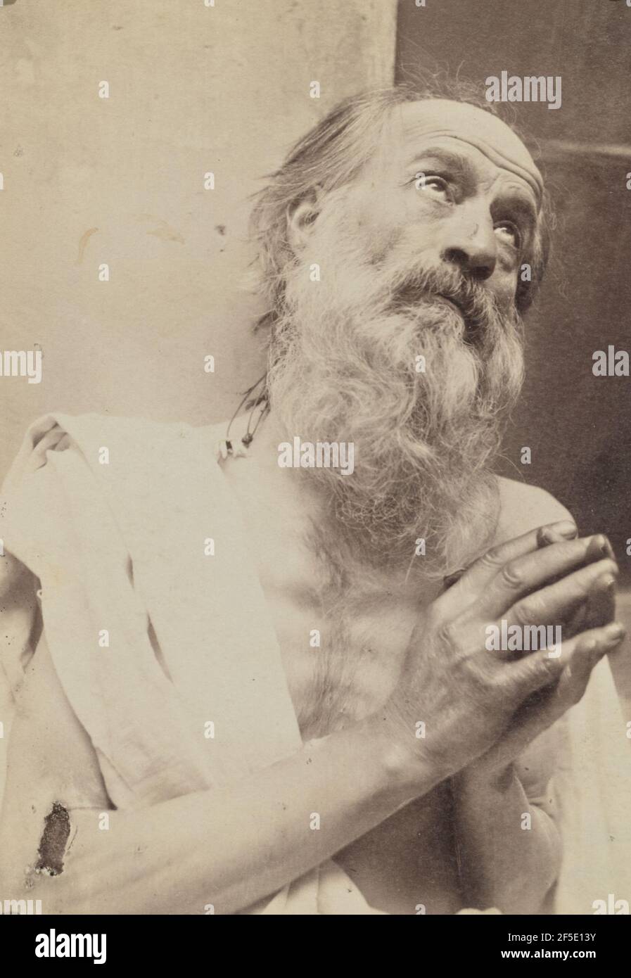 Portrait of man praying. Baron Wilhelm von Gloeden (German, 1856 - 1931) Stock Photo