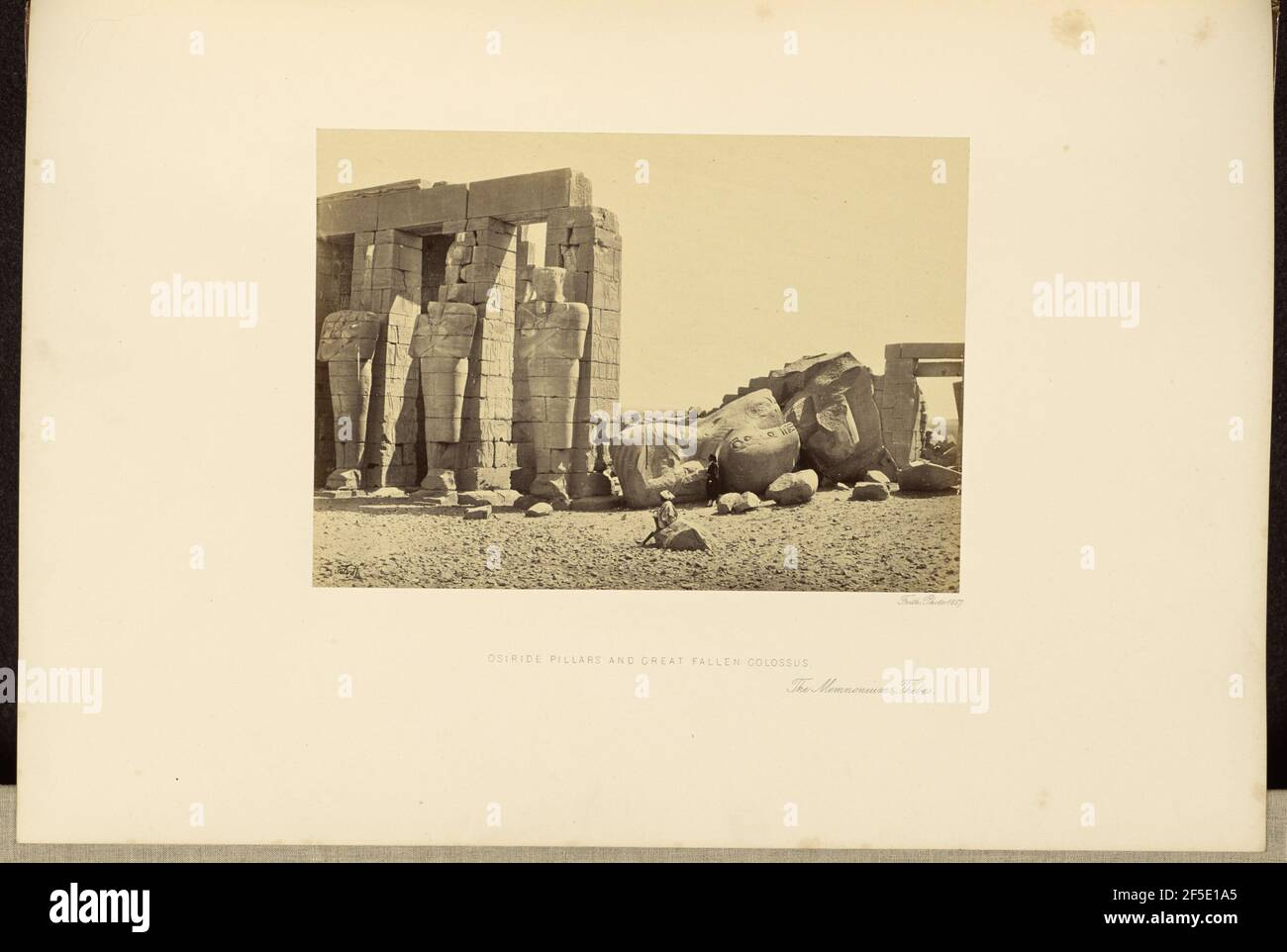Osiride Pillars and Great Fallen Colossus, The Memnonium, Thebes ...