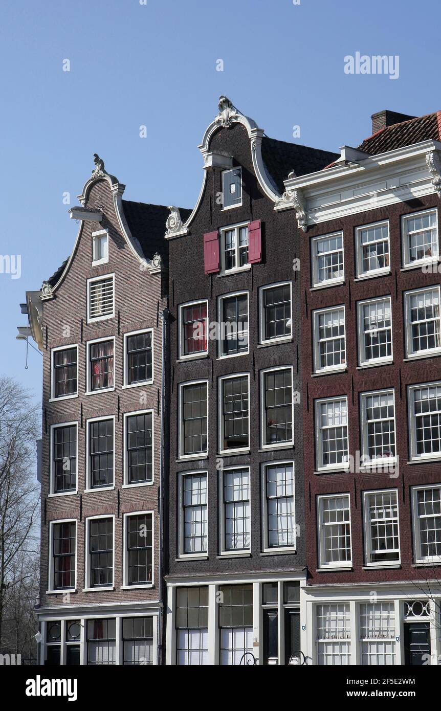 Traditional Dutch Canal Houses with lifting hooks in Amsterdam, Netherlands Stock Photo Alamy