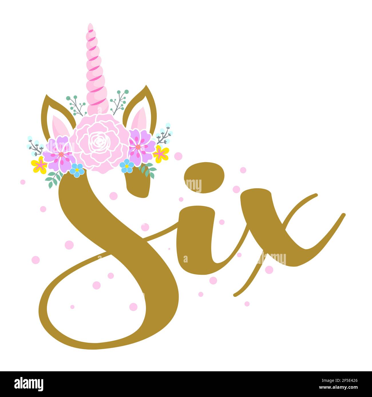 Six (6.) Birthday Baby girl sixth year anniversary. Princess Queen