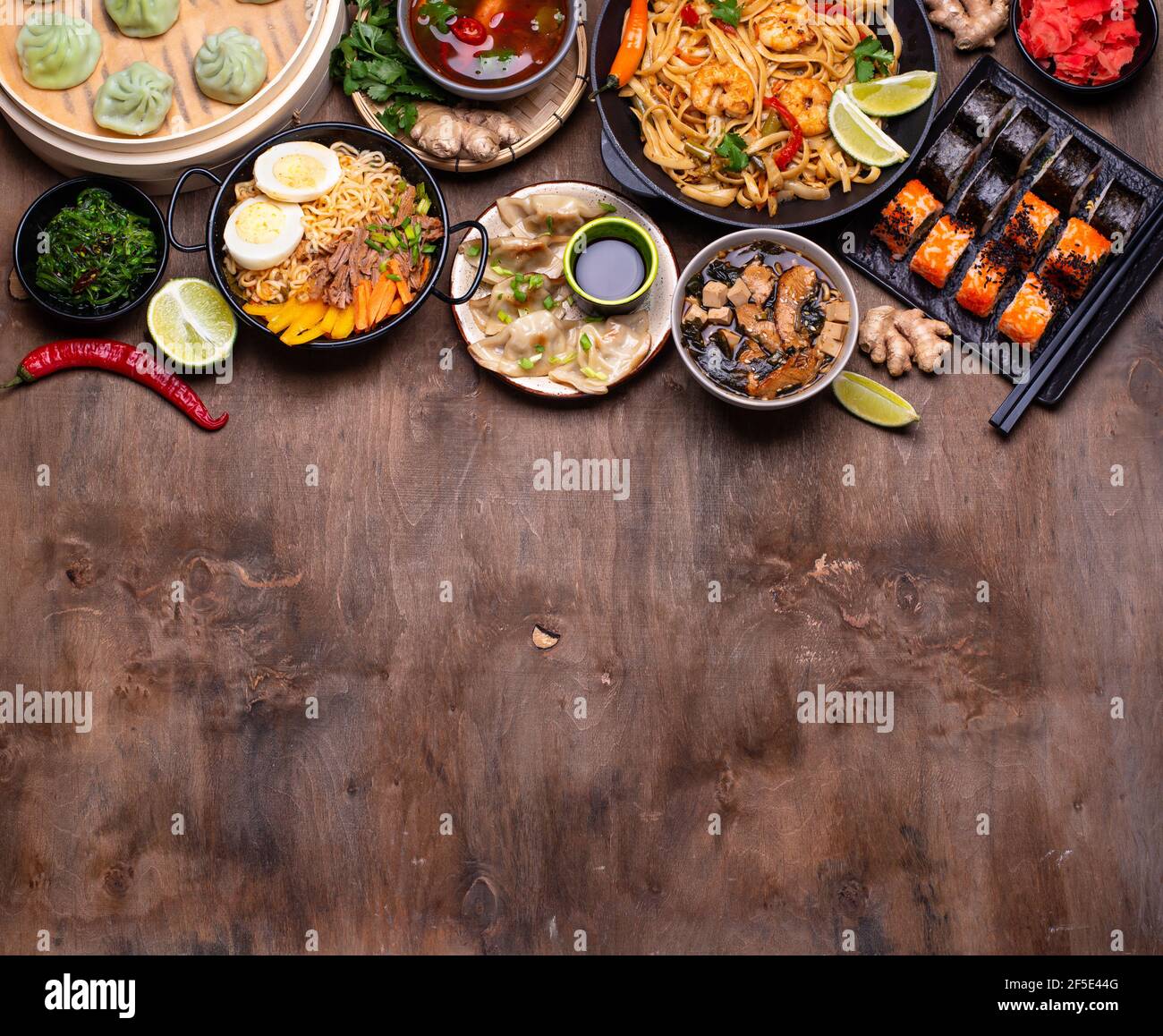 Asian food. Chinese, Japanese and Thai cuisine Stock Photo - Alamy