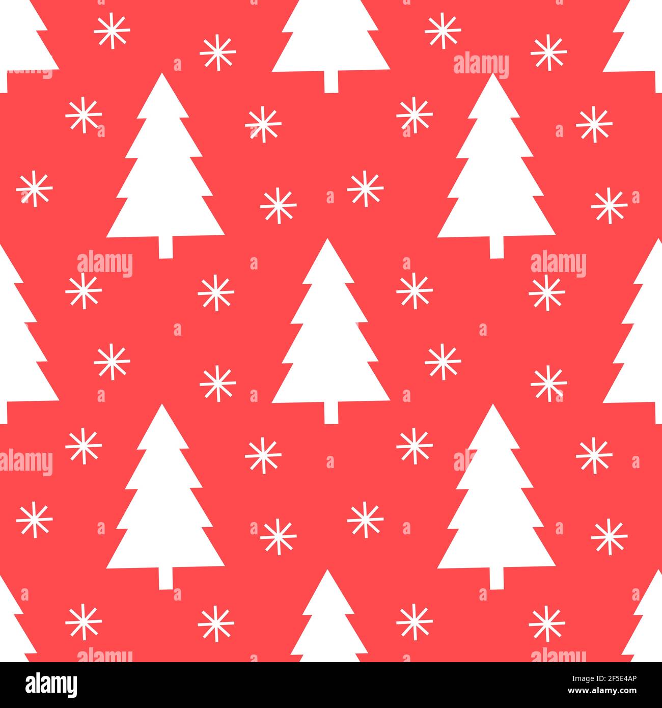 Christmas trees wallpaper pattern. Flat design illustration Stock ...