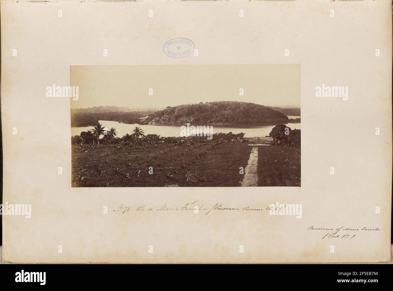 Rio de Maria Farinha / Panorama Pumien Ponte. Marc Ferrez (Brazilian, 1843 - 1923) Stock Photo