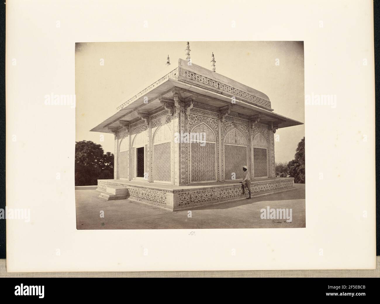 Agra; The Mausoleum of Prince Etmad-Dowlah, the Marble Cupola. Samuel Bourne (English, 1834 - 1912) Stock Photo