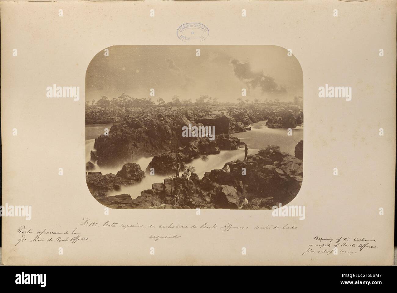 Parte superior da cachoeira de Paulo Affonso vista do lado esquerdo. Marc Ferrez (Brazilian, 1843 - 1923) Stock Photo
