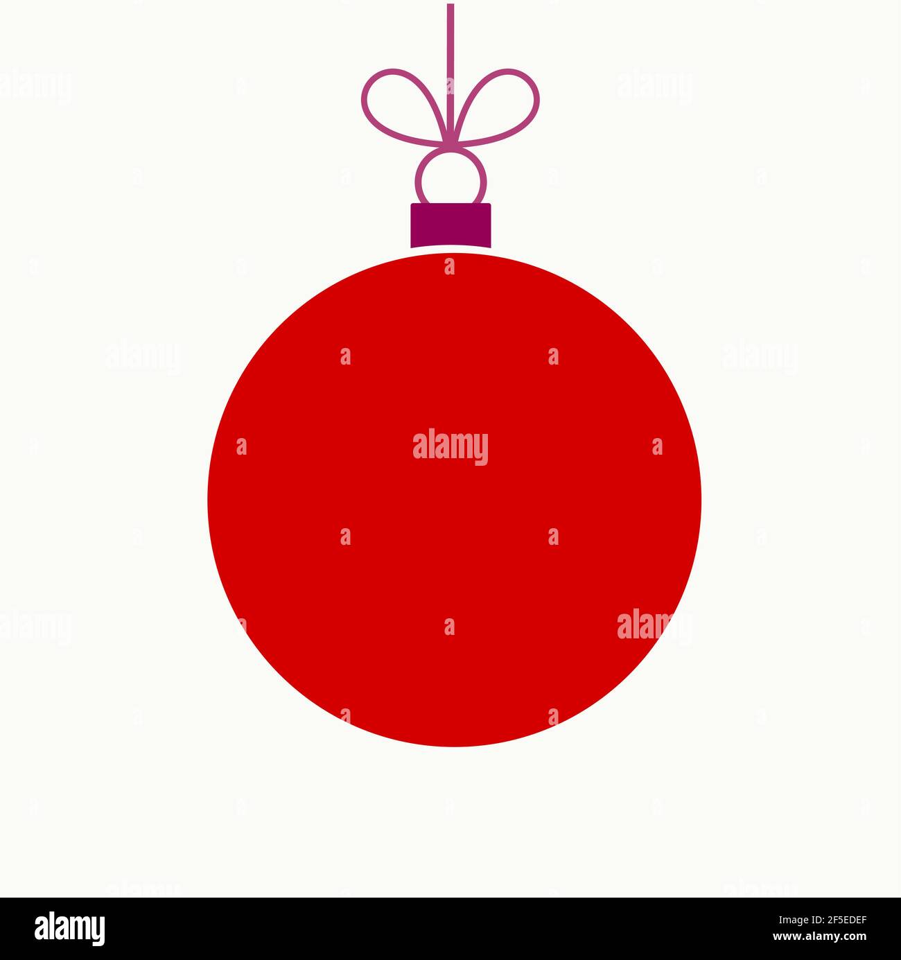 Christmas red ball ornament isolated on white background illustration ...