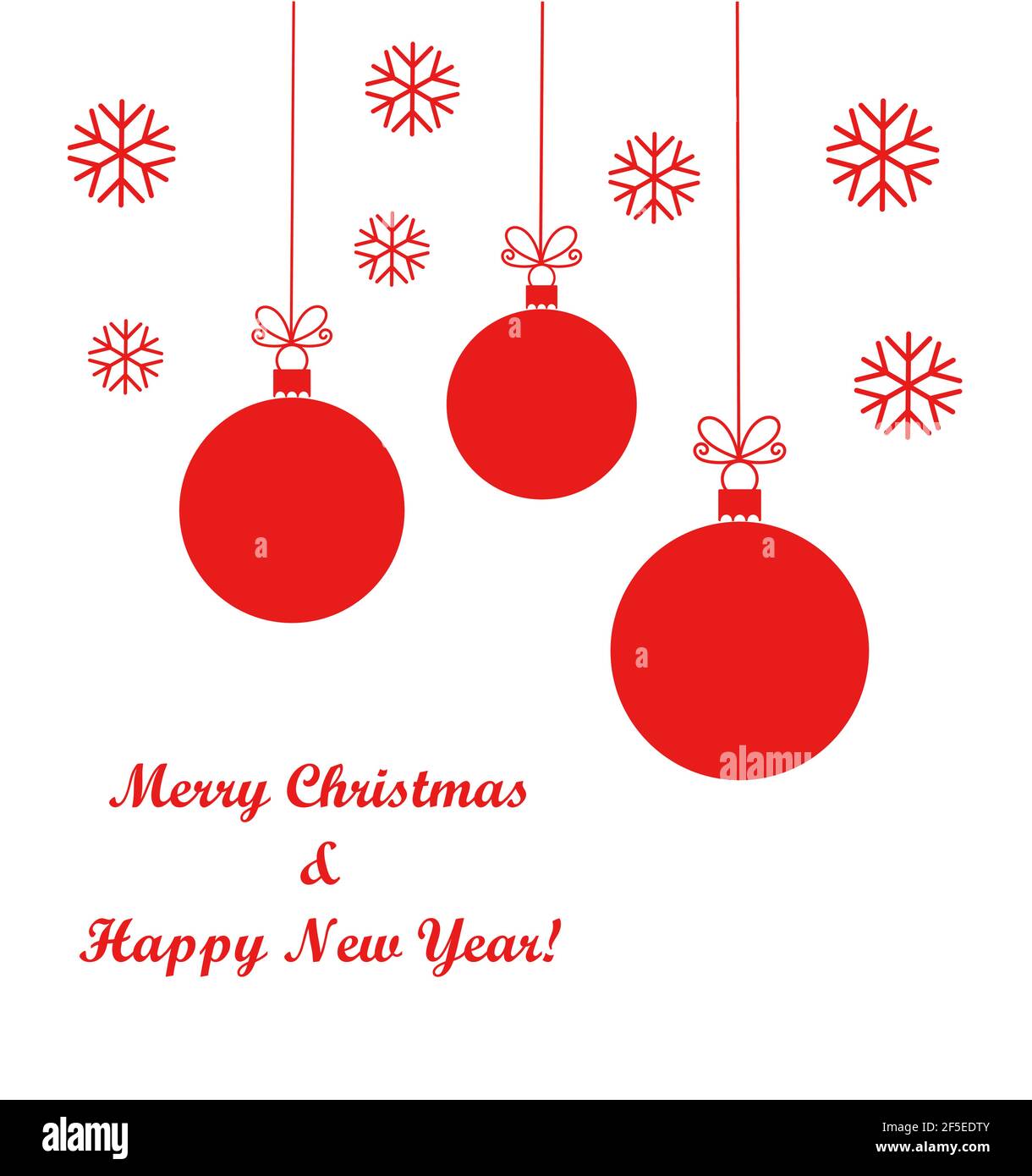 Christmas red balls ornaments on white background illustration Stock ...