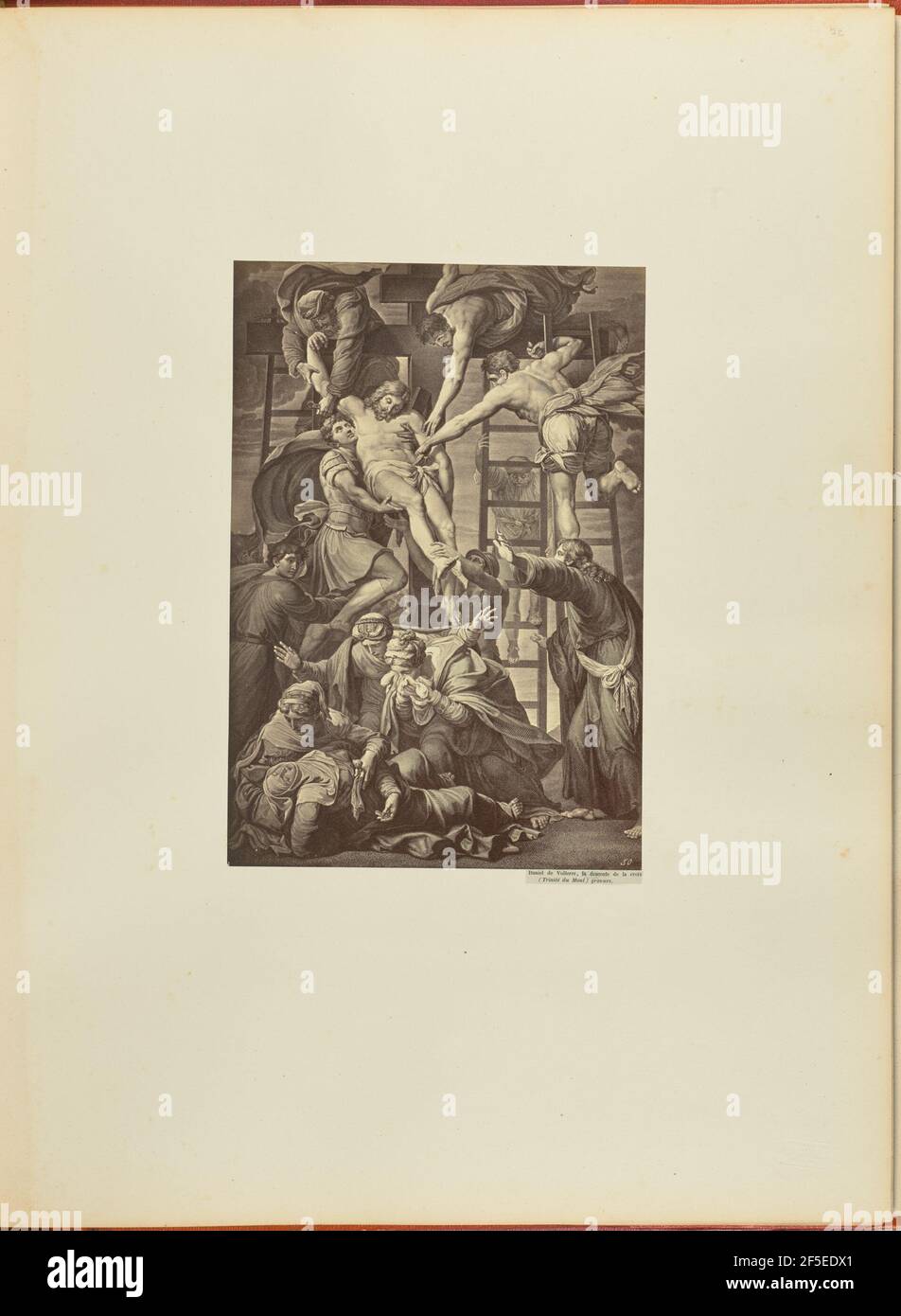 Daniel de Volterre, la descente de la croix (Trinité du Mont) gravure. James Anderson (British, 1813 - 1877) Stock Photo