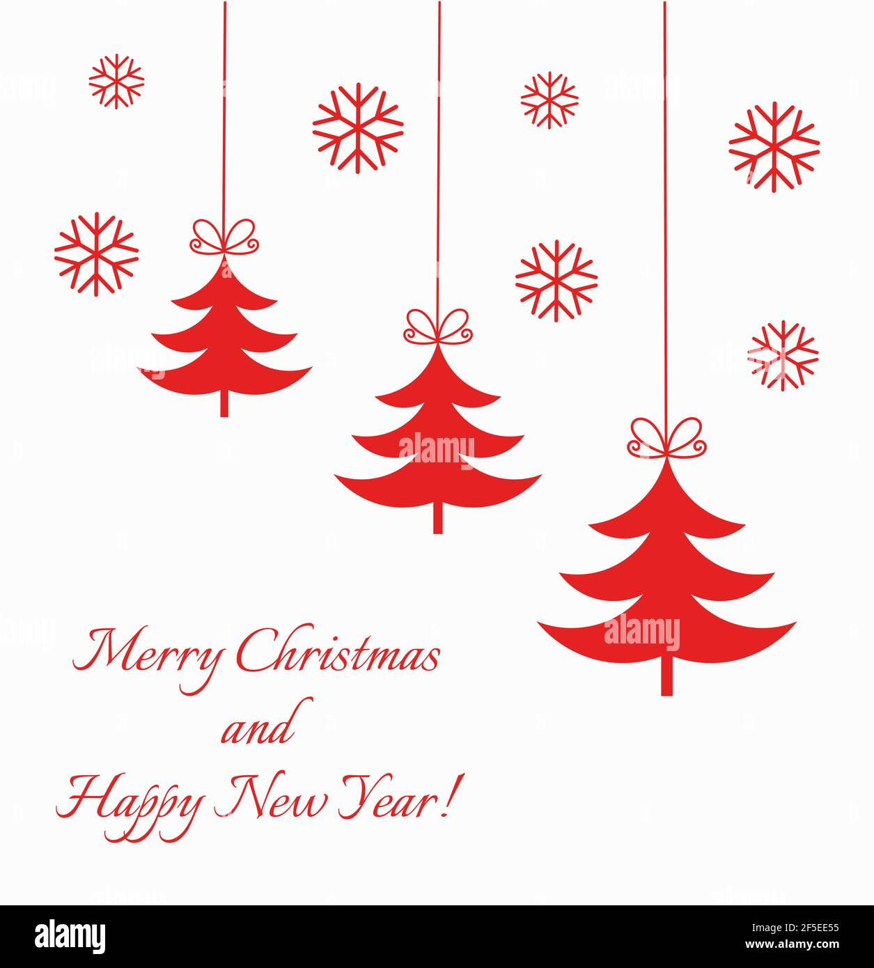 Christmas trees red ornaments background illustration Stock Vector ...