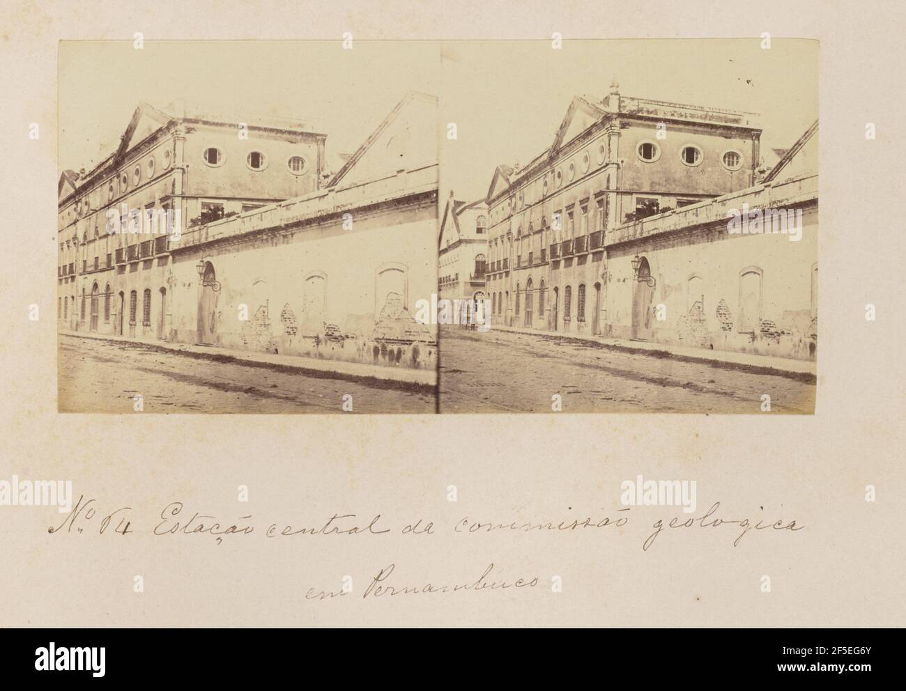 Estação central de comissão geológica em Pernambuco. Marc Ferrez (Brazilian, 1843 - 1923) Stock Photo