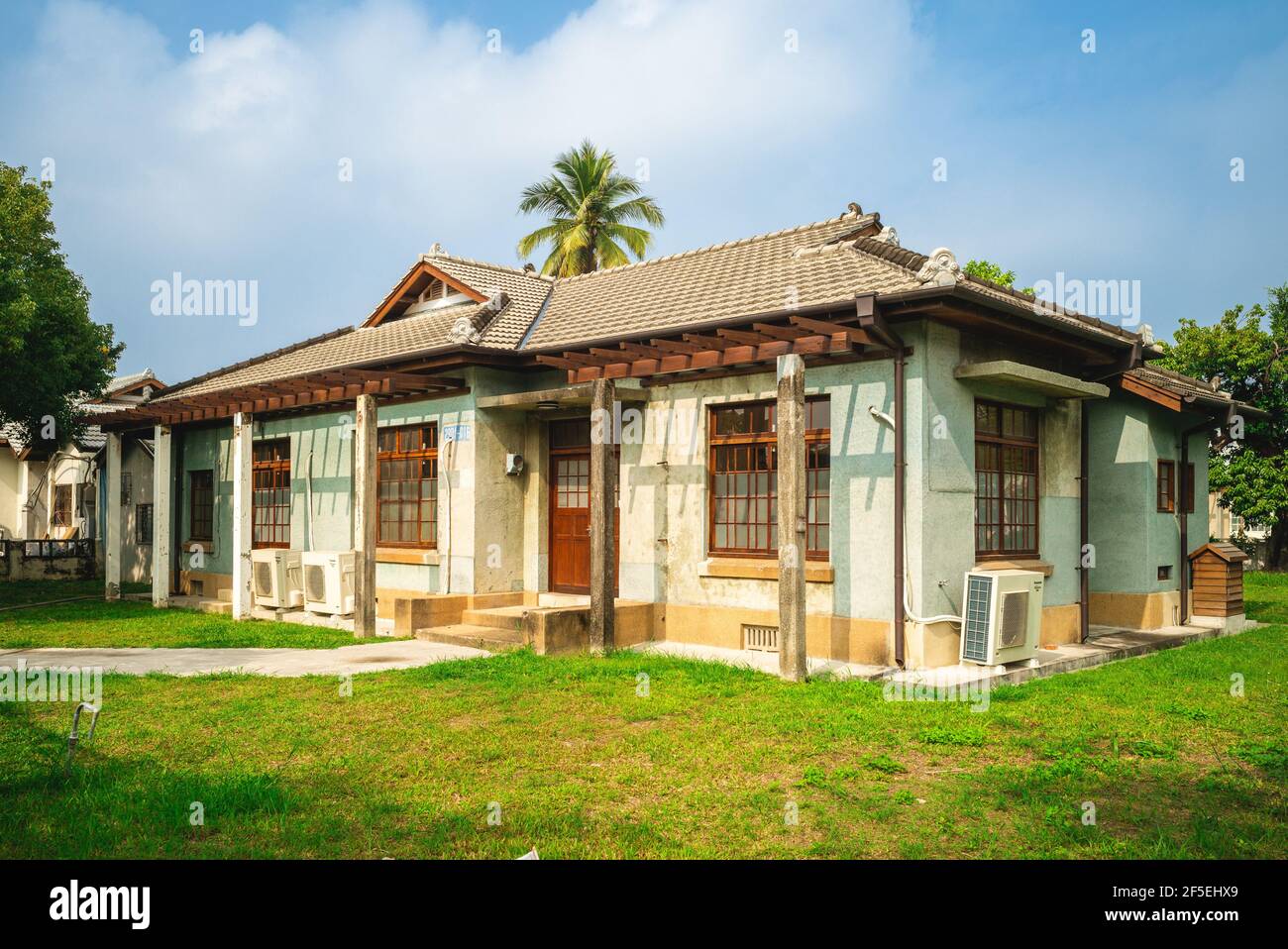 December 23, 2020: Victory Star V.I.P. Zone, former military dormitory for air force located in pingtung city, taiwan. There are 69 residential buildi Stock Photo