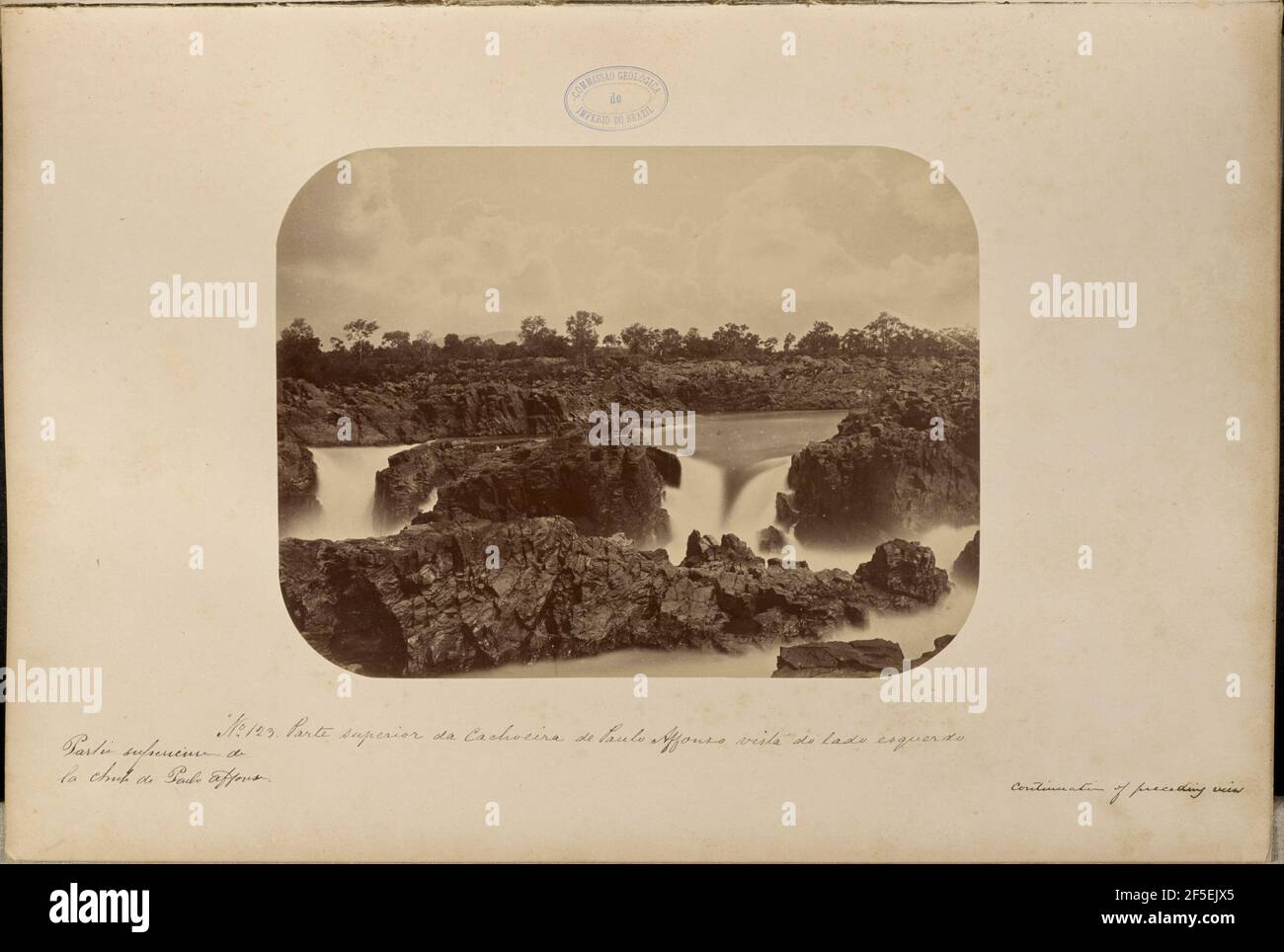 Parte superior da Cachoeira de Paulo Affonso vista do lado esquerdo. Marc Ferrez (Brazilian, 1843 - 1923) Stock Photo