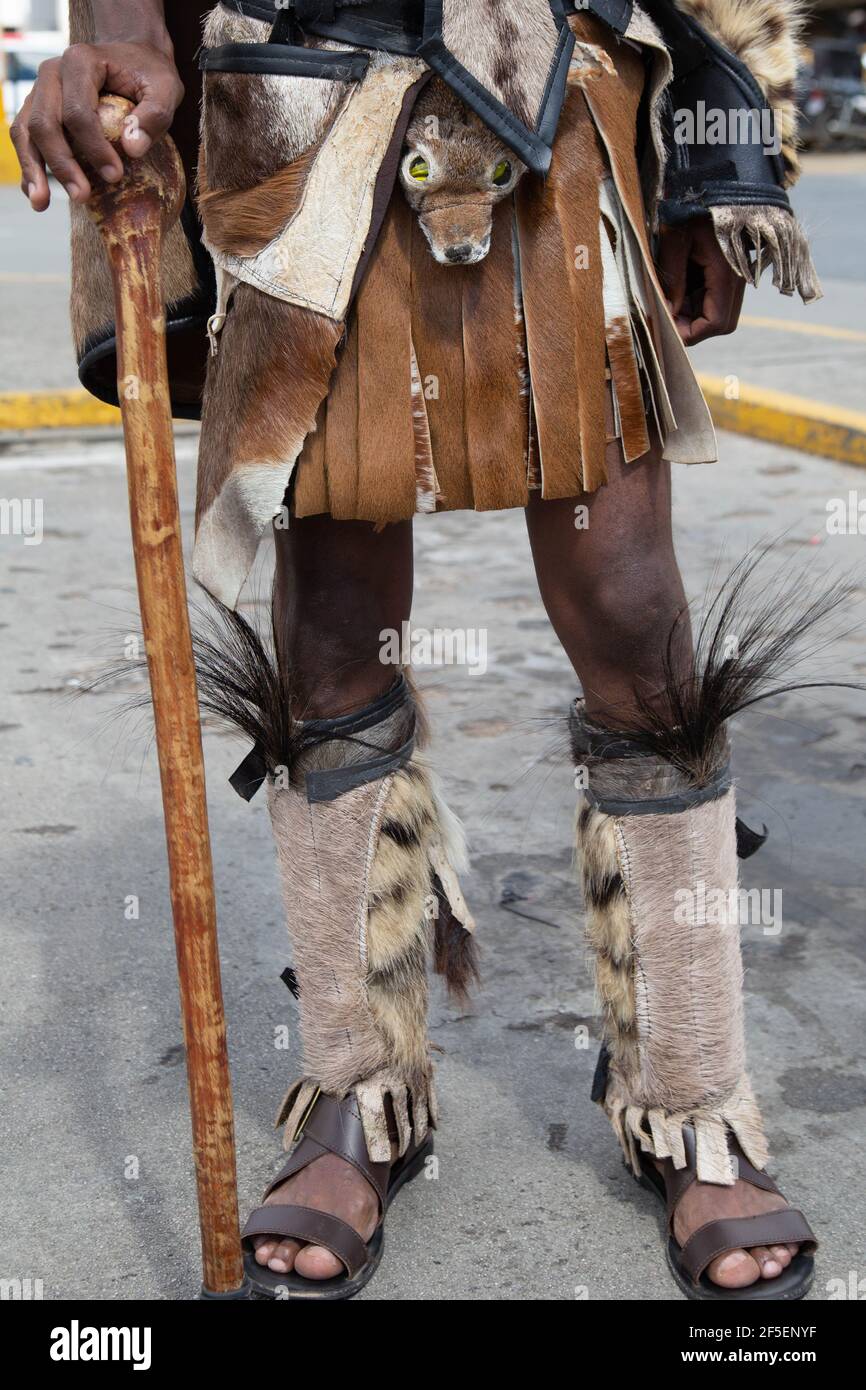Johannesburg, South Africa. 26th Mar, 2021. A man dressed in a traditional attire during a protest.Protesters gathered outside the Boulders Shopping Centre in Midrand, South Africa in reaction to a manager who confronted a man dressed in traditional Ndebele attire and asked him to leave a Clicks store in the mall. (Photo by Thabo Jaiyesimi/SOPA Images/Sipa USA) Credit: Sipa USA/Alamy Live News Stock Photo