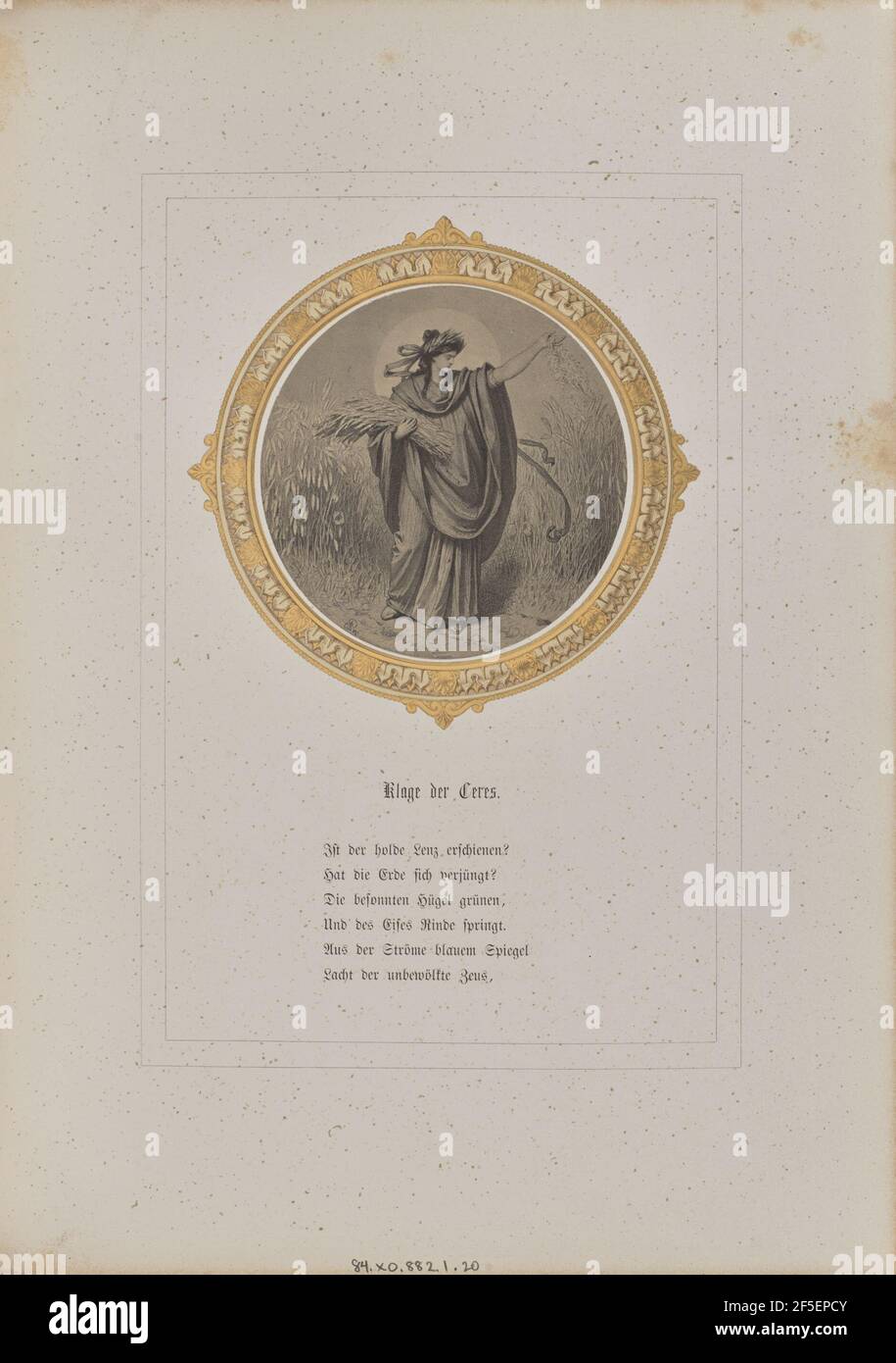 Klage der Ceres. Josef Albert (German, 1825 - 1886) Stock Photo
