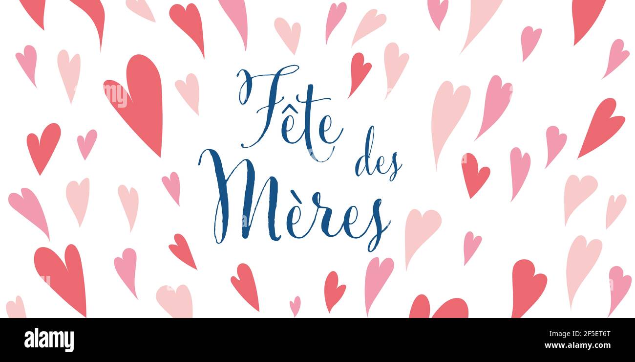 french mothers day love hearts illustration Stock Photo Alamy