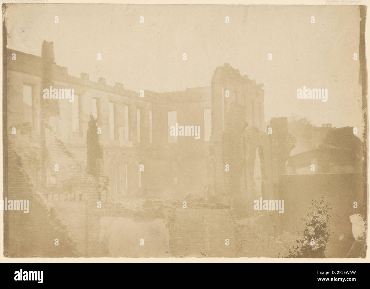 Ruins of Chinese Museum, after fire. Ruins of Chinese Museum, after fire; Richards & Betts (American, founded about 1854, dissolved 1857); July 1854; Salted paper print; 14.5 × 21 cm (5 3/4 × 8 1/4 in.); 84.XP.220.21; Stock Photo