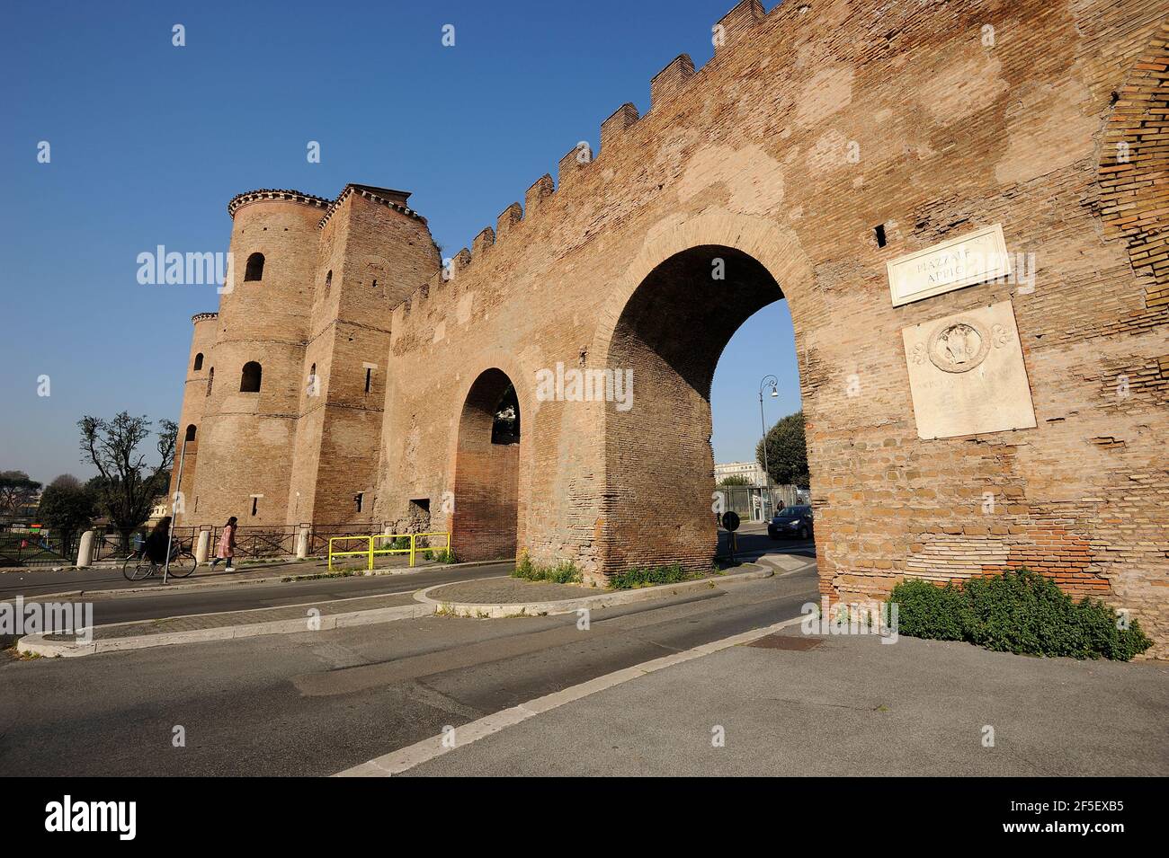Italy, Rome, Aurelian Walls, Porta San Giovanni and Porta Asinaria Stock Photo