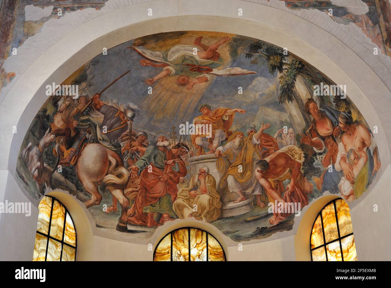 italy, rome, church of san giovanni a porta latina, apse frescos by federico zuccari (16th century) Stock Photo