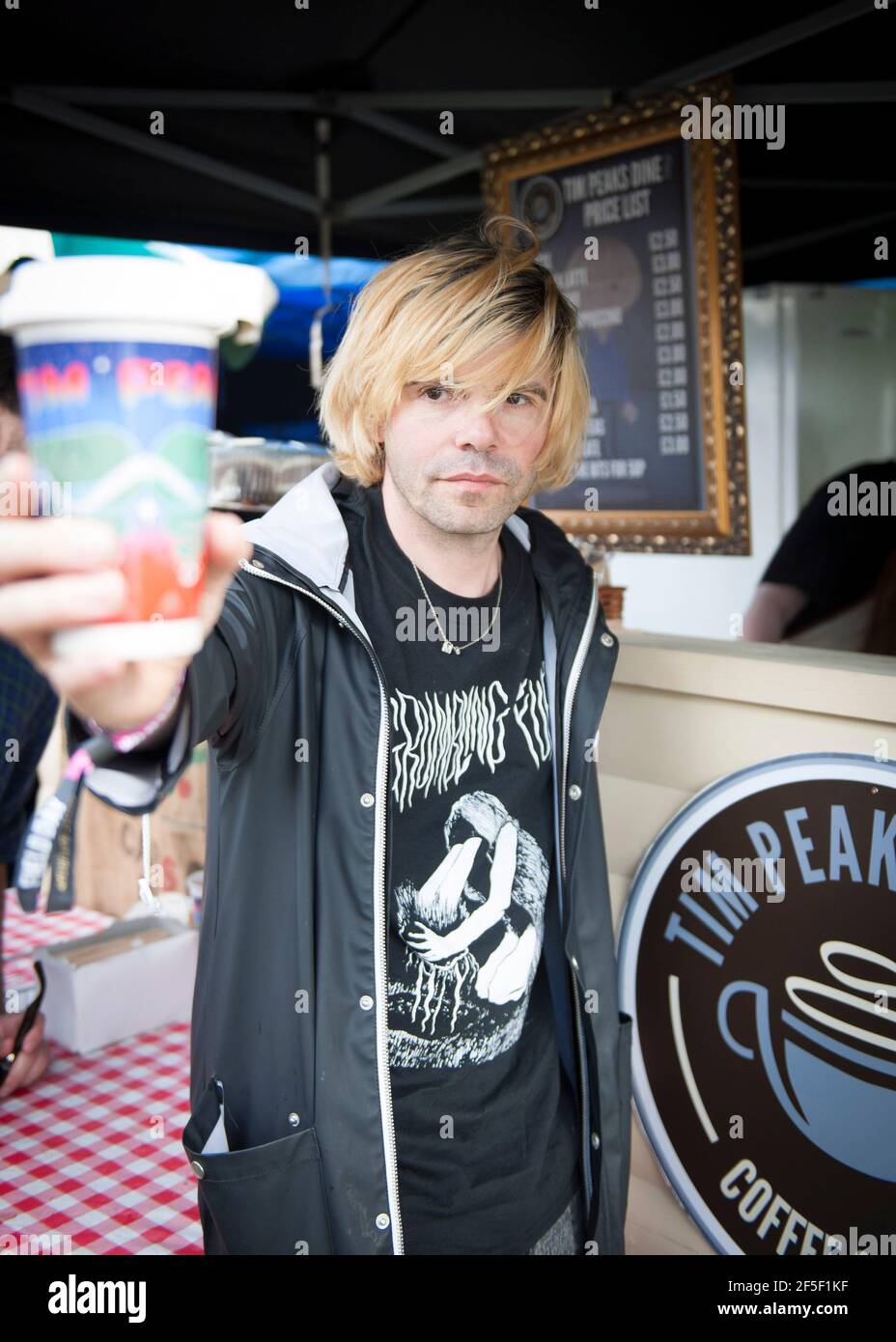 Tim Burgess at his Tim Peaks Diner on day one of Field Day festival,  Victoria Park - London Stock Photo - Alamy